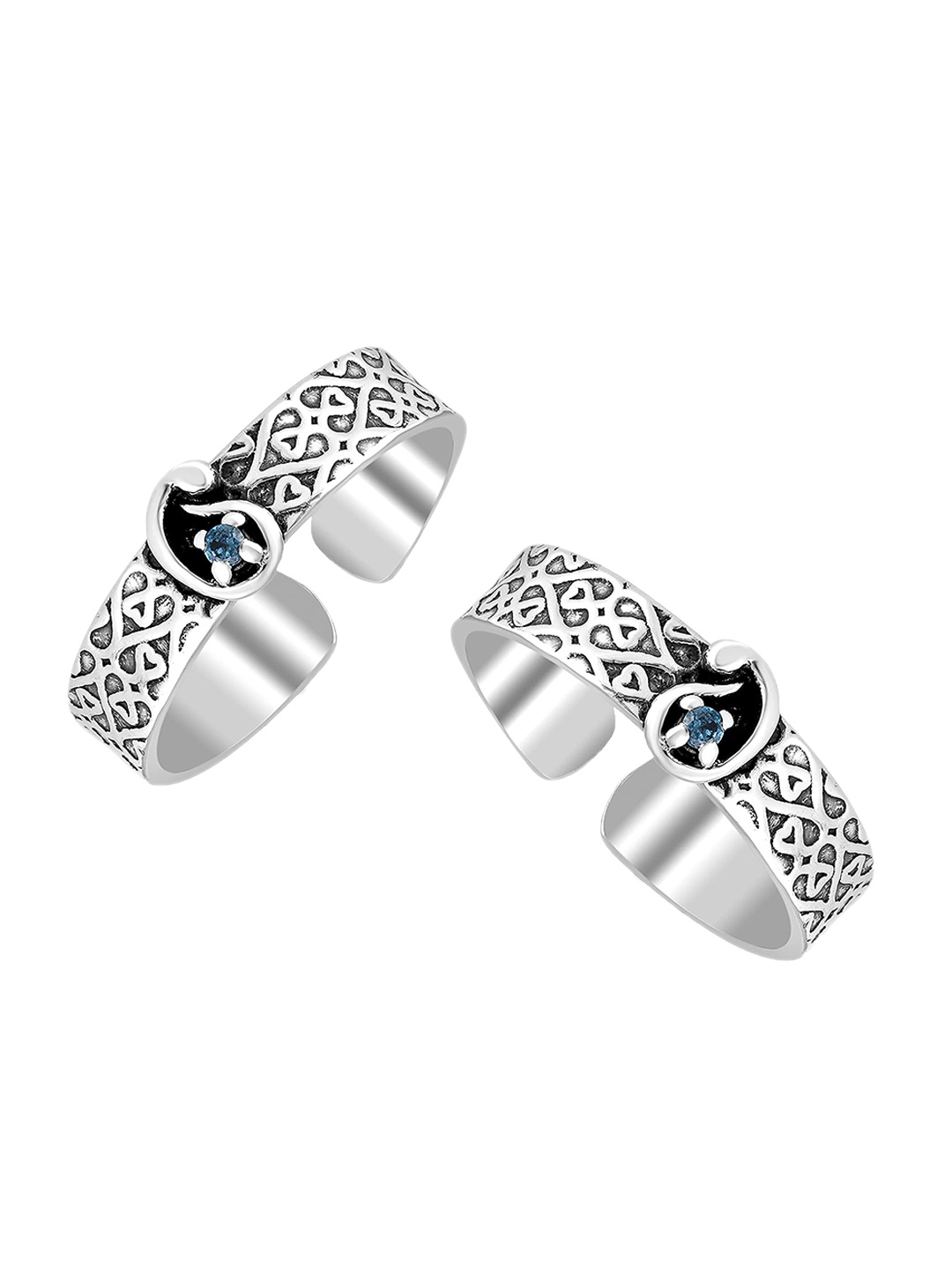 

LeCalla Set Of 2 925 Sterling Silver Silver-Toned Adjustable Toe Rings