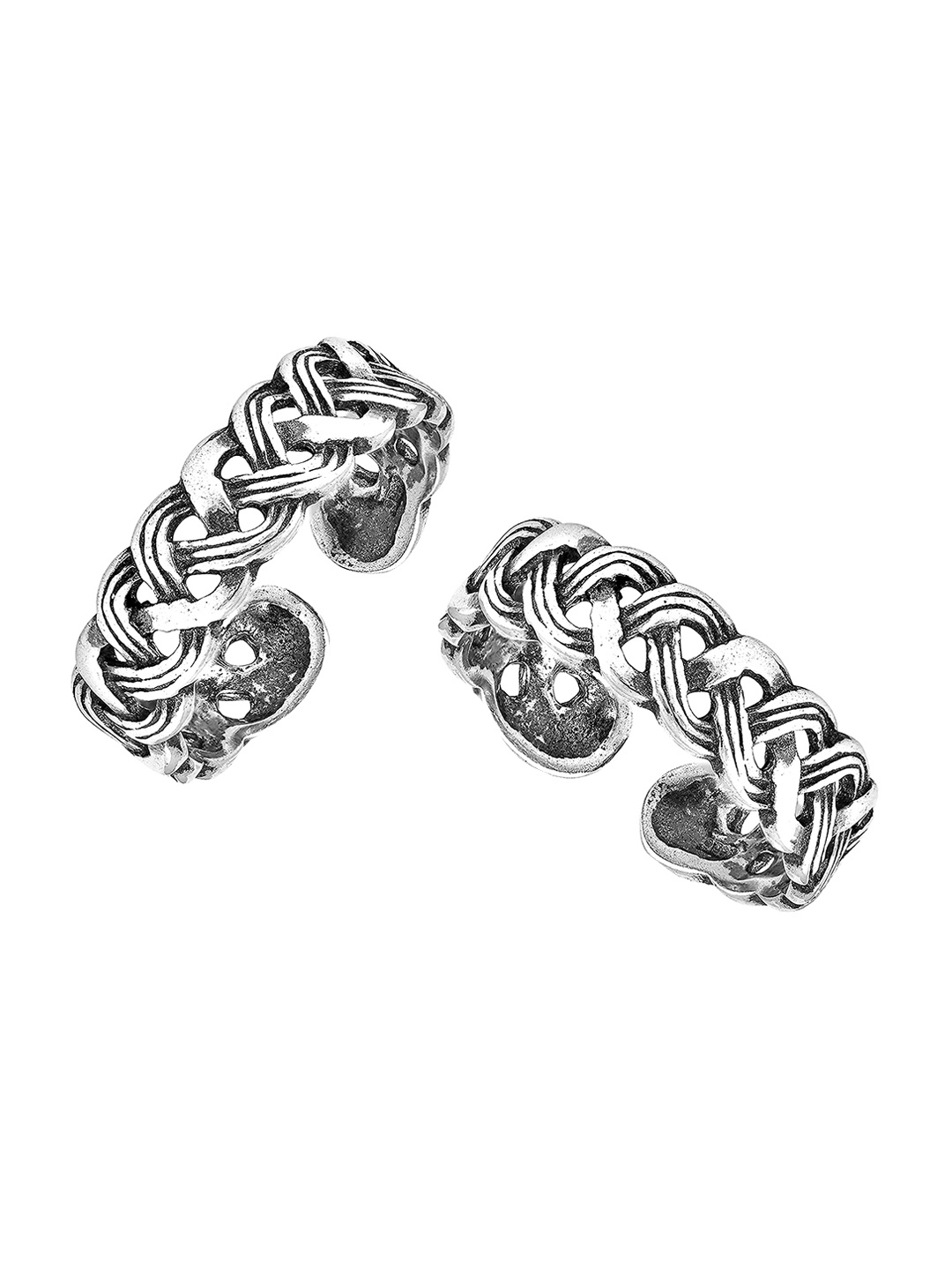 

LeCalla Set Of 2 925 Sterling Silver Silver-Toned Adjustable Toe Rings