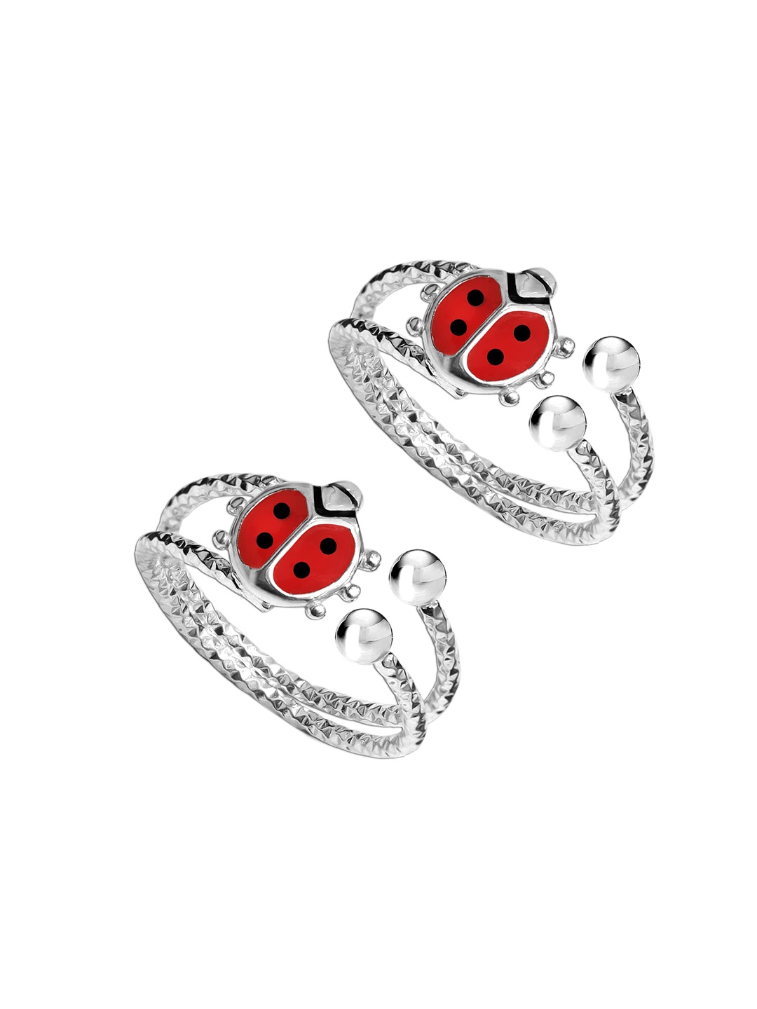 

LeCalla Set Of 2 925 Sterling Silver Silver-Toned Adjustable Toe Rings
