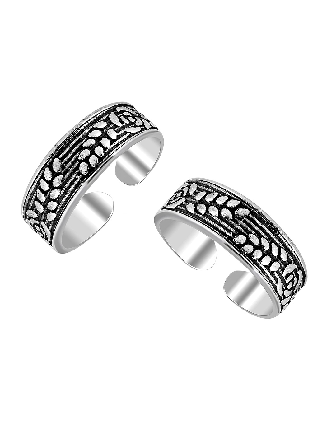 

LeCalla Set of 2 925 Sterling Silver Silver-Toned Adjustable Toe Rings