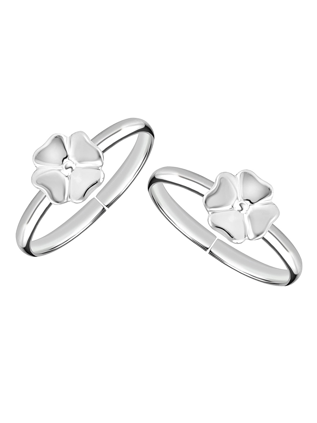 

LeCalla Set Of 2 925 Sterling Silver Flower Fancy Design Toe Ring