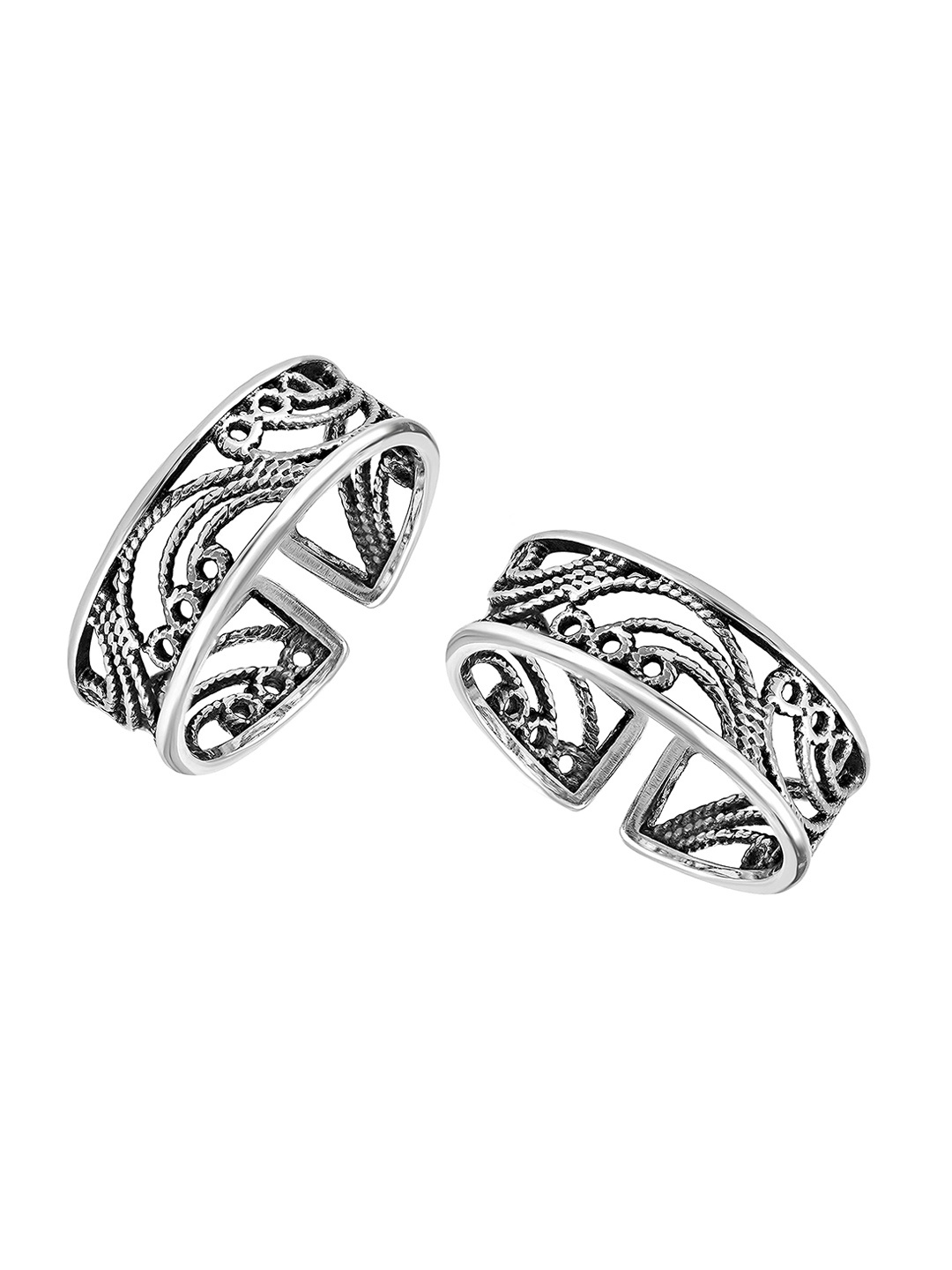 

LeCalla 925 Sterling Silver Antique Cutwork Toe Ring