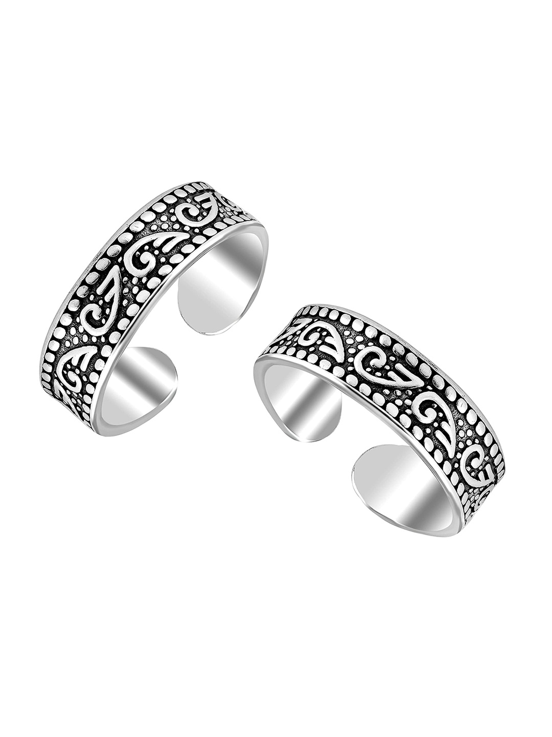 

LeCalla Set of 2 925 Sterling Silver Antique Pattern Toe Ring