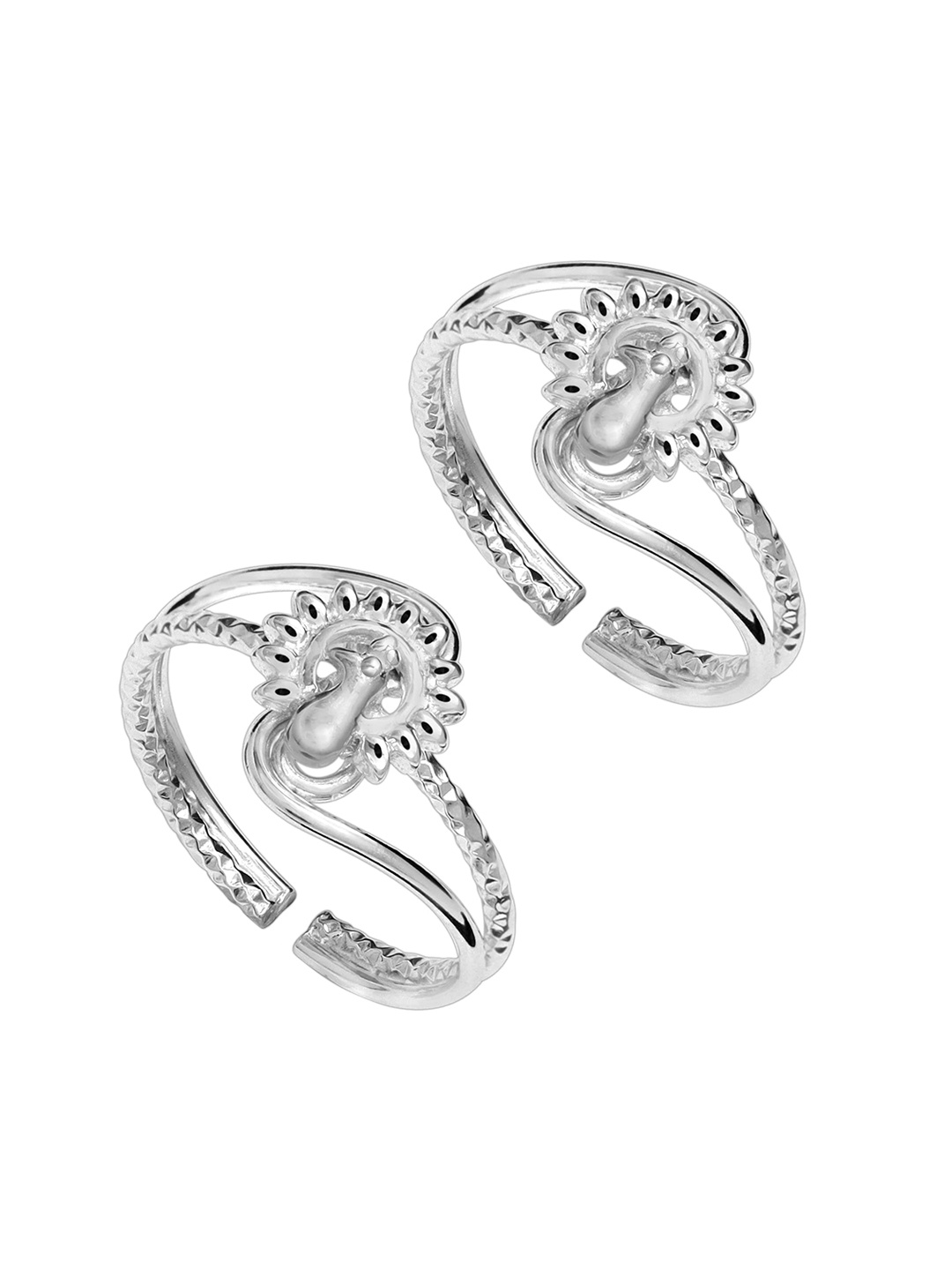 

LeCalla Women Set of 2 925 Sterling Silver Peacock Modern Toe Ring