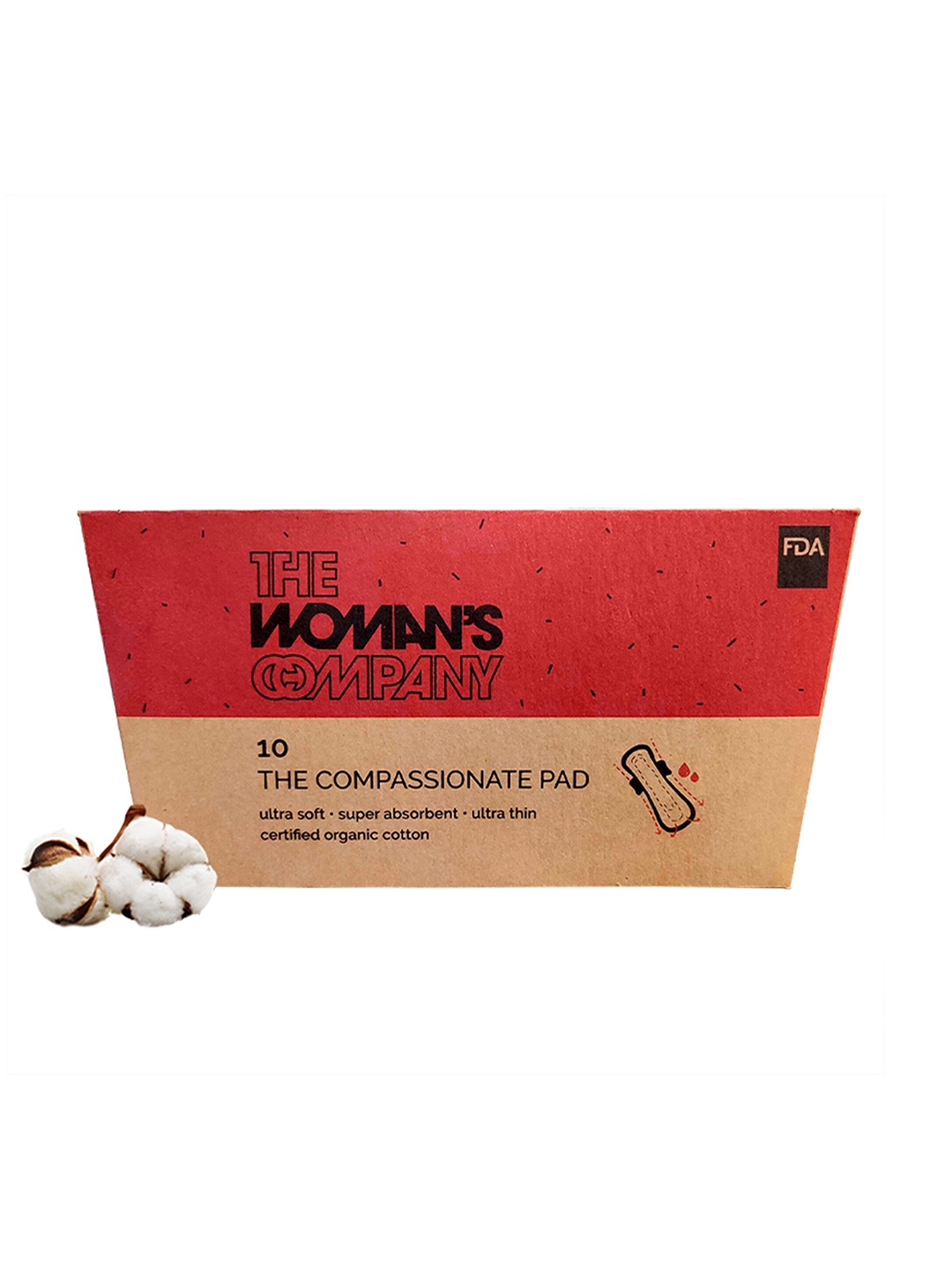 

THE WOMAN'S COMPANY Set of 10 Compassionate Sanitary Pads For Maximum Coverage - 410 mm, Brown