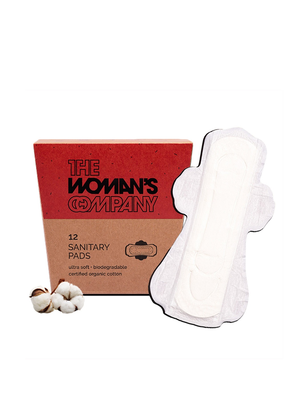 

THE WOMAN'S COMPANY Set of 12 Pure Cotton Biodegradable Night Sanitary Pads - Regular, Brown