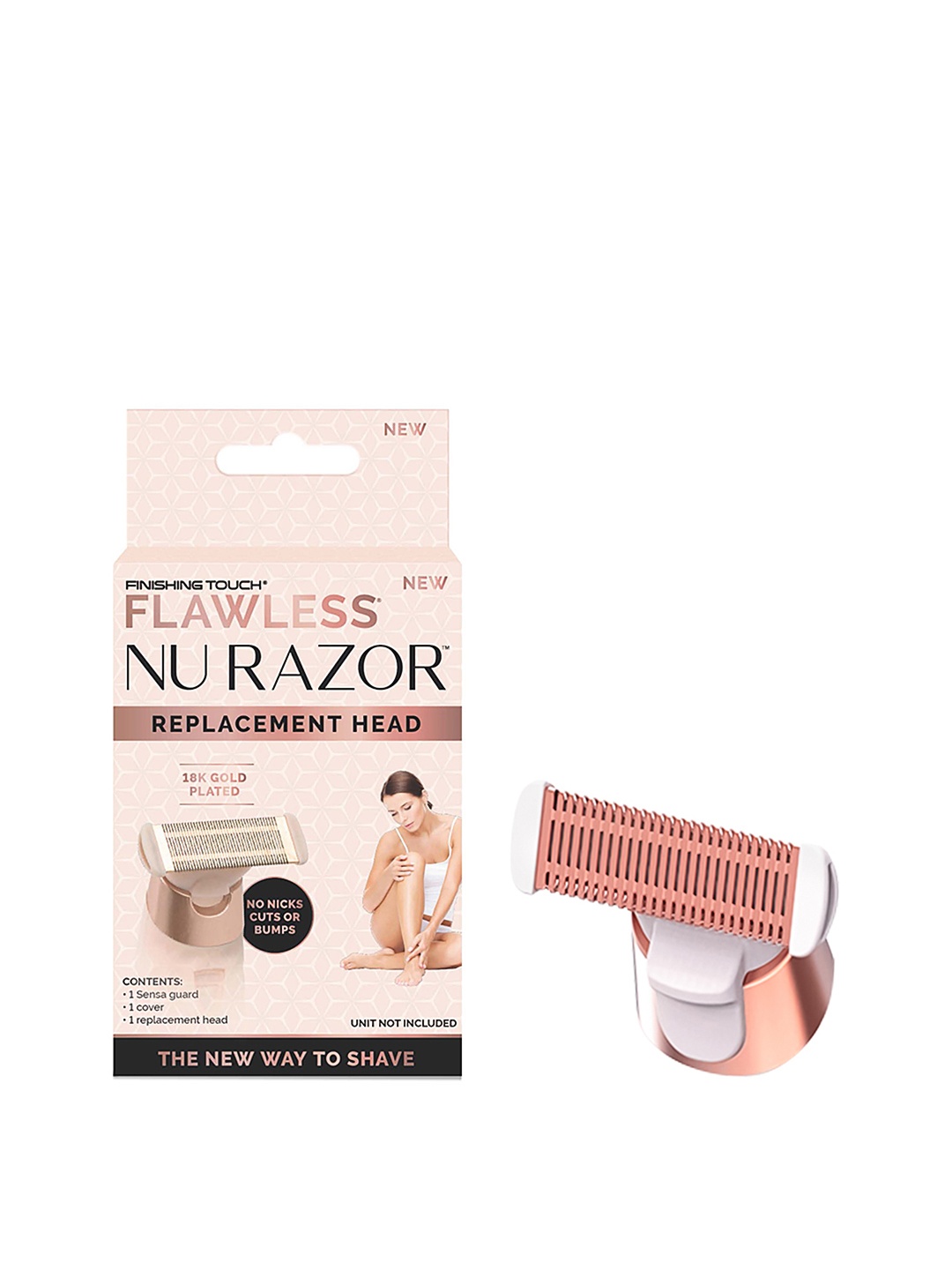 

FLAWLESS Finishing Touch Nu Razor 18K Gold Plated Replacement Head, Rose gold