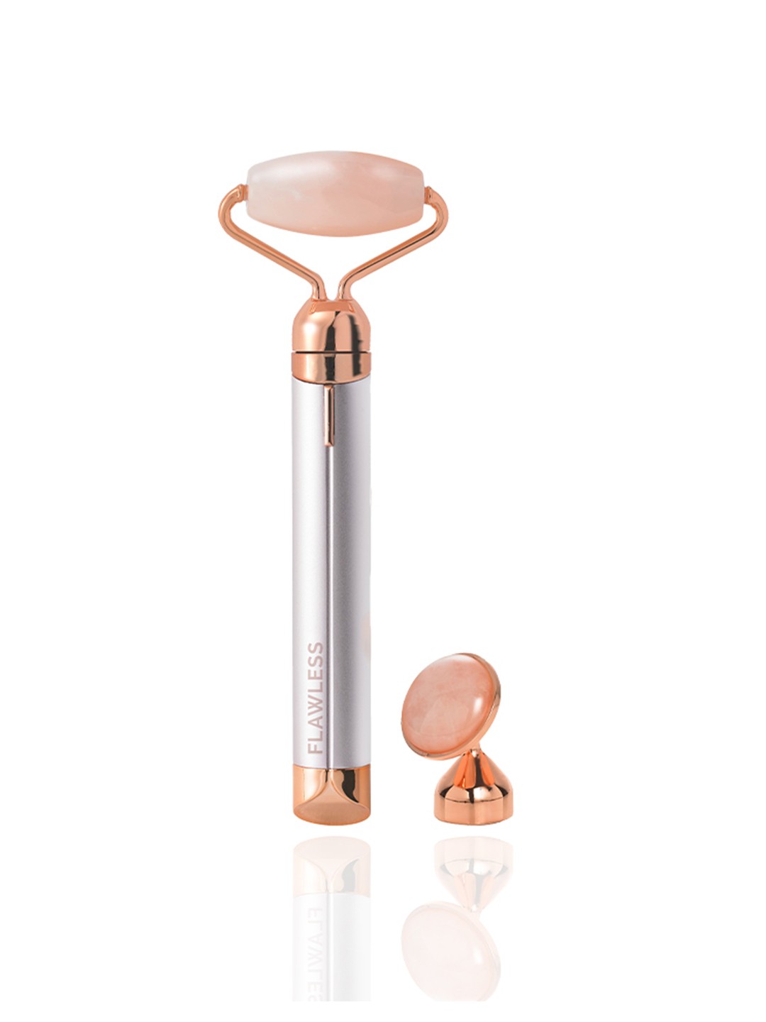 

FLAWLESS Finishing Touch Contour Micro-Vibrating Facial Rose Quartz Roller & Massager, Pink