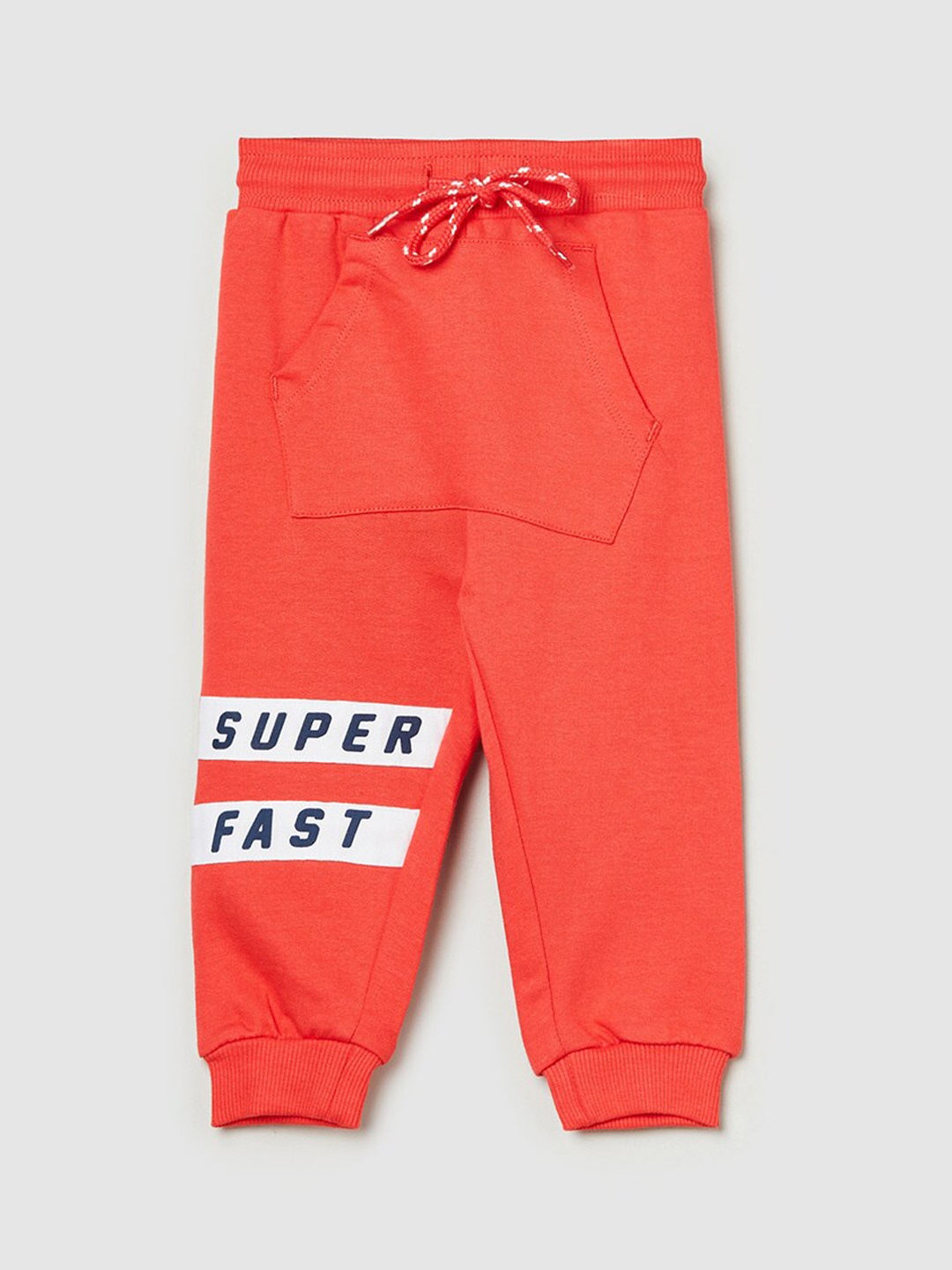 

max Boys Red Regular Fit Printed Pure Cotton Joggers