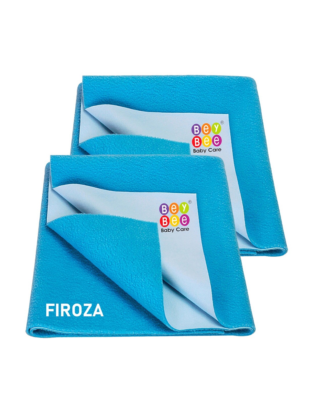 

BeyBee Kids Pack of 2 Blue Solid Waterproof Dry Sheet Cotton Mattress Protector