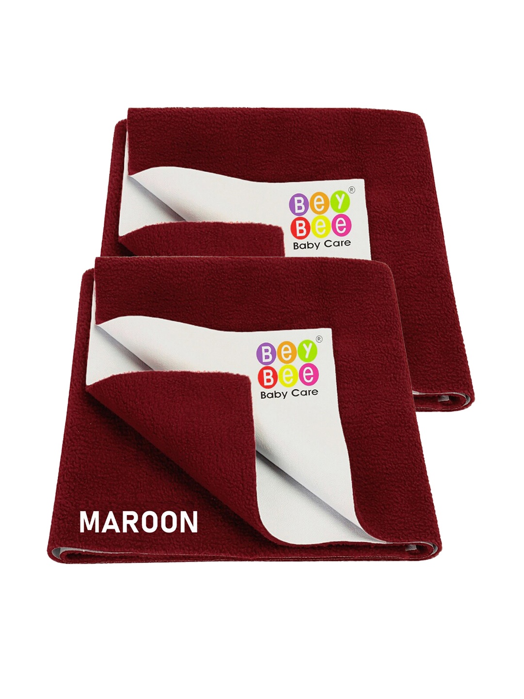 

BeyBee Set of 2 Maroon Quick Dry Baby Bed Protector Waterproof Mattress