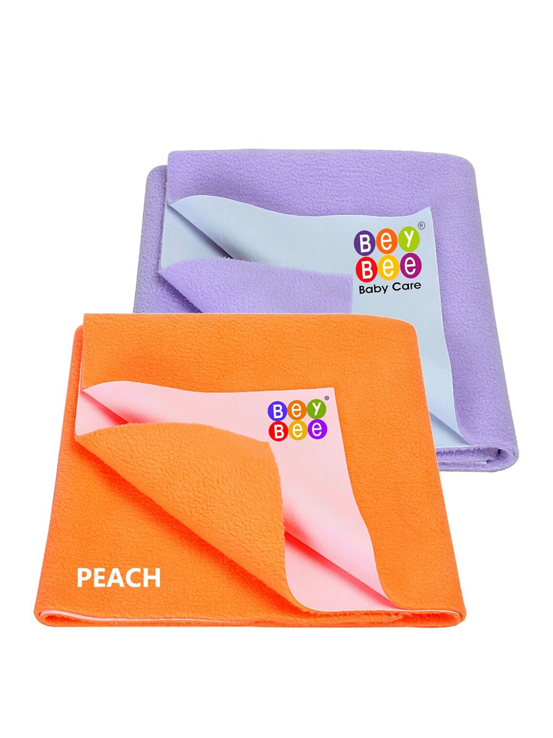 

BeyBee Set of 2 Peach-Coloured & Violet Quick Dry Baby Bed Protector Waterproof Mattress