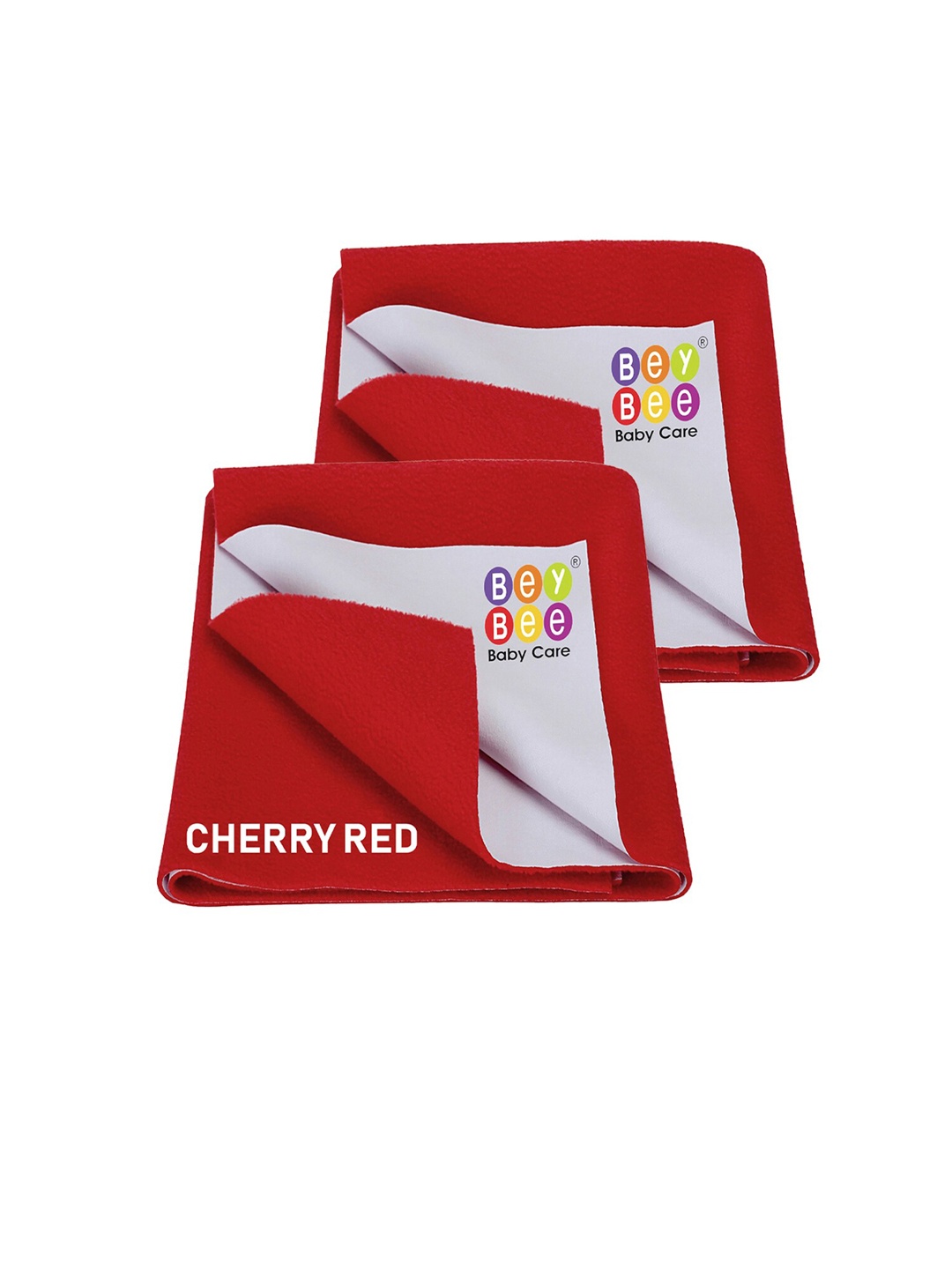 

BeyBee Kids Pack of 2 Red Solid Waterproof Dry Sheet Cotton Mattress Protector