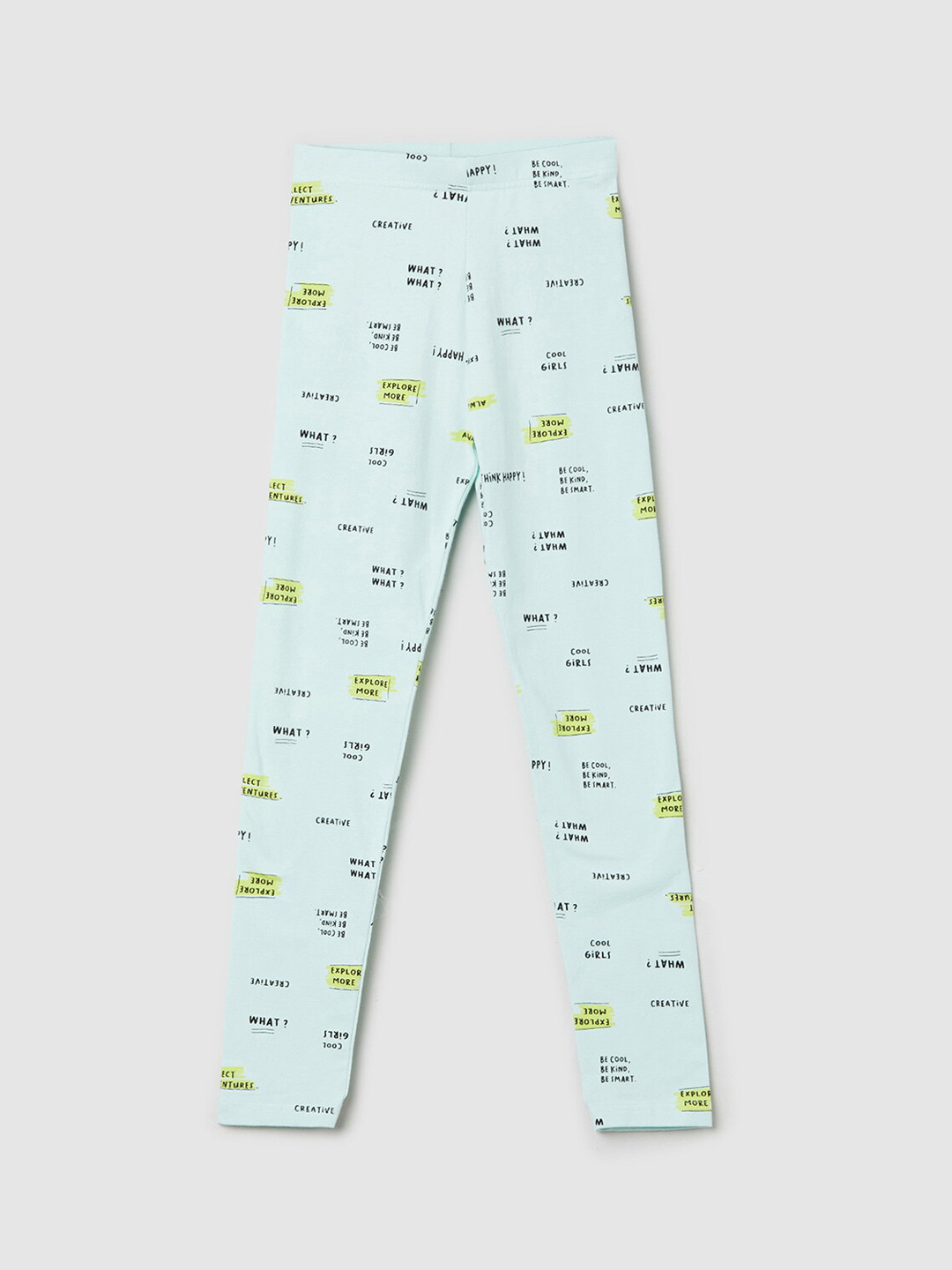 

max Girls Blue Printed Pure Cotton Leggings