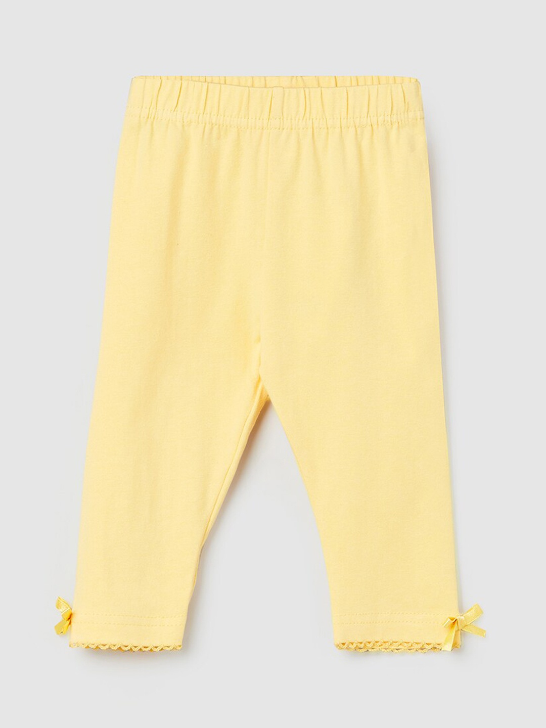 

max Girls Yellow Solid Leggings