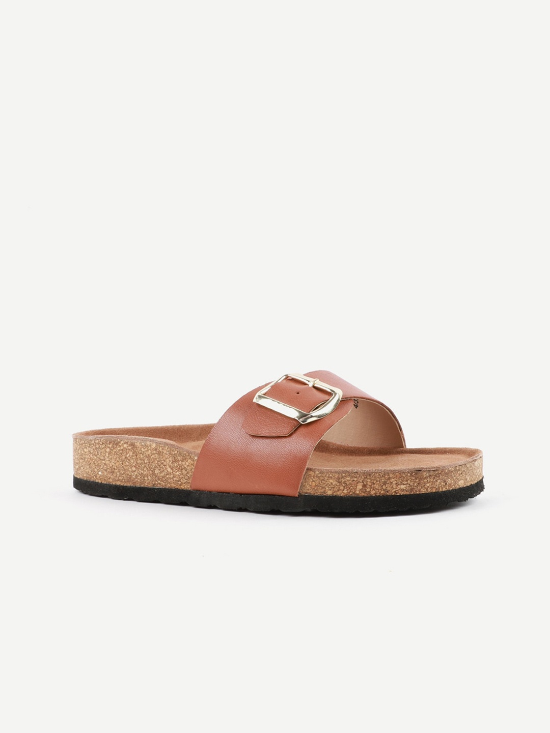 

Carlton London Women Tan Open Toe Flats with Buckles