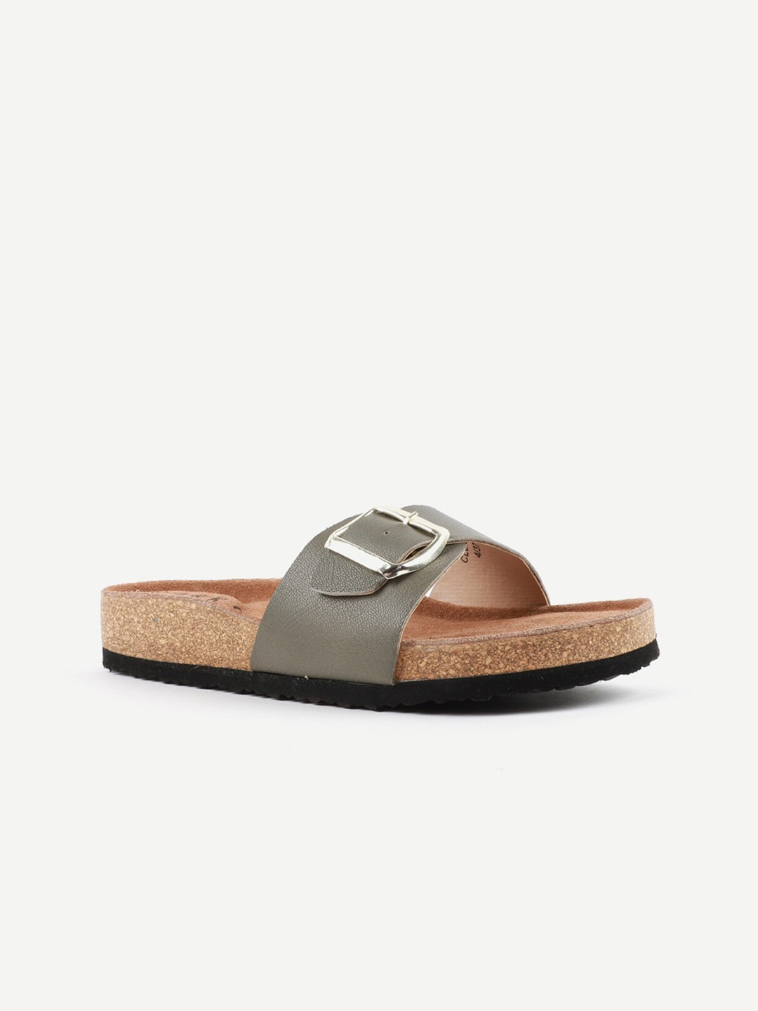

Carlton London Women Grey Open Toe Flats with Buckles