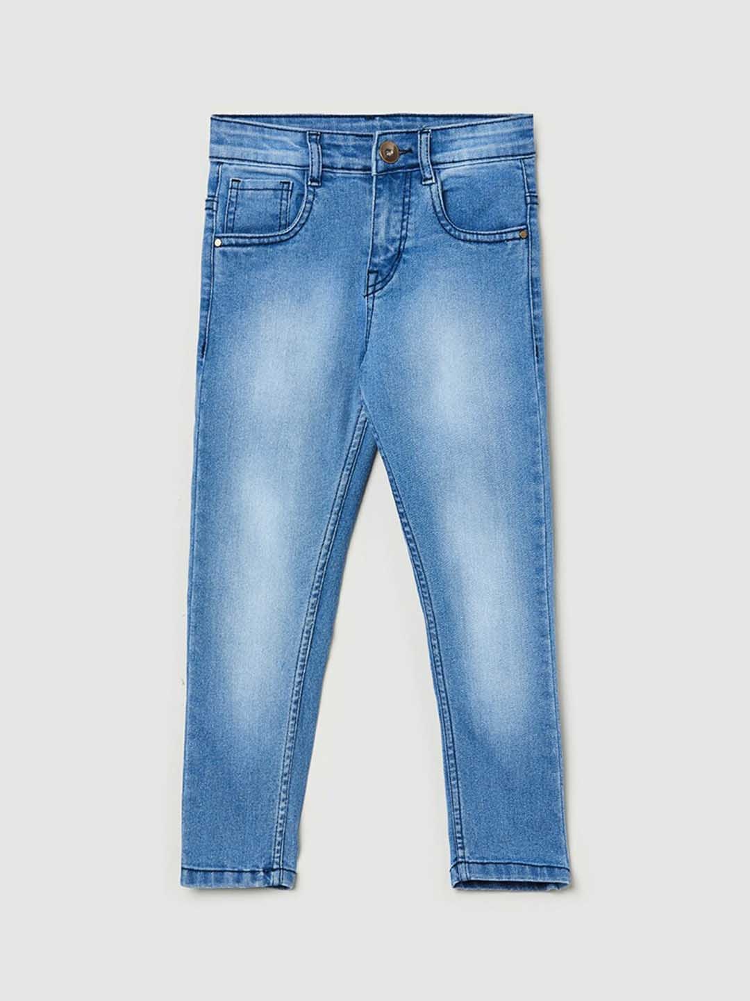 

max Boys Blue Low Distress Heavy Fade Jeans