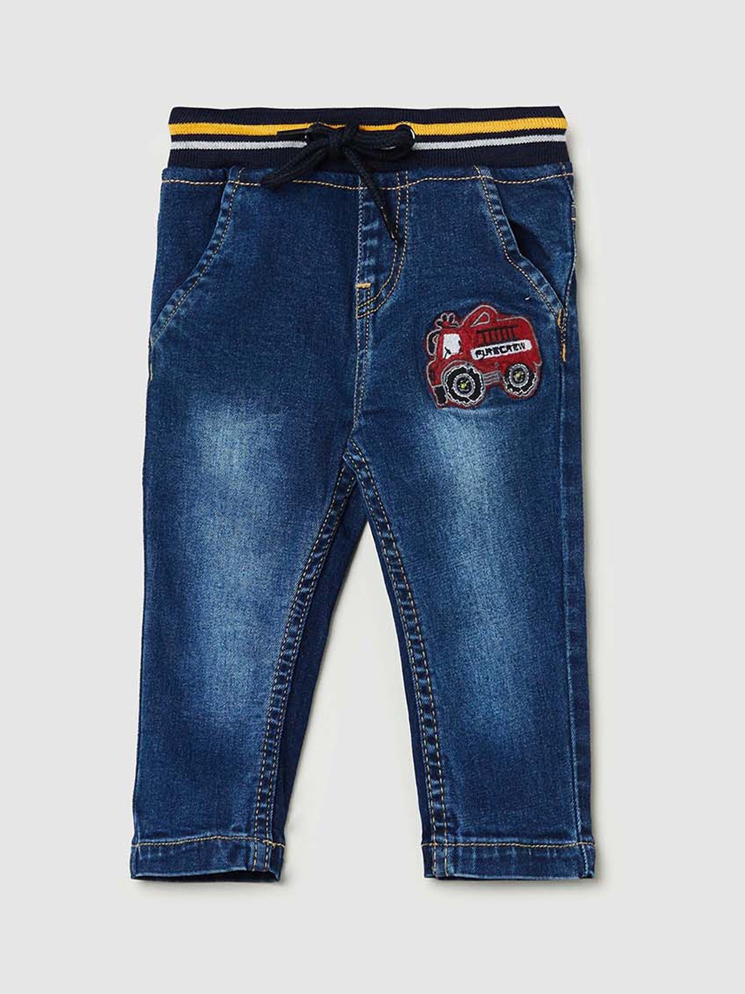 

max Boys Blue Heavy Fade Mid-Rise Regular Fit Jeans