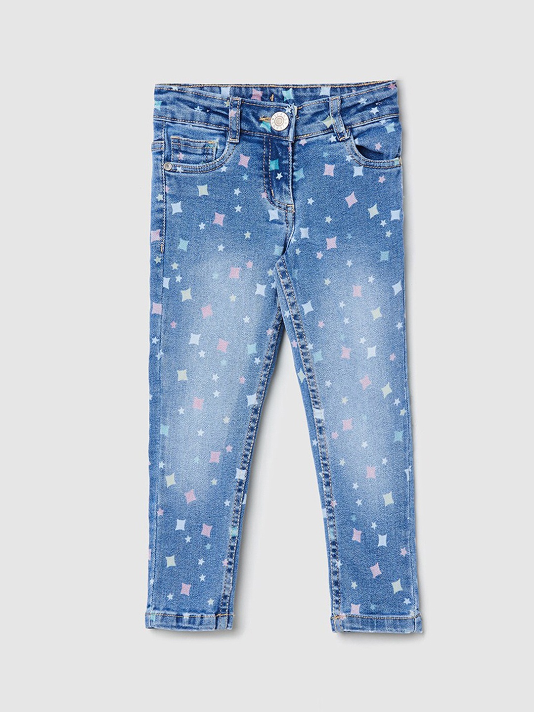 

max Girls Blue Heavy Fade Mid-Rise Regular Fit Jeans