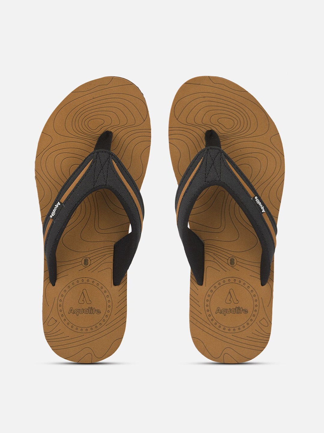 

Aqualite Men Tan Flip Flop Sliders