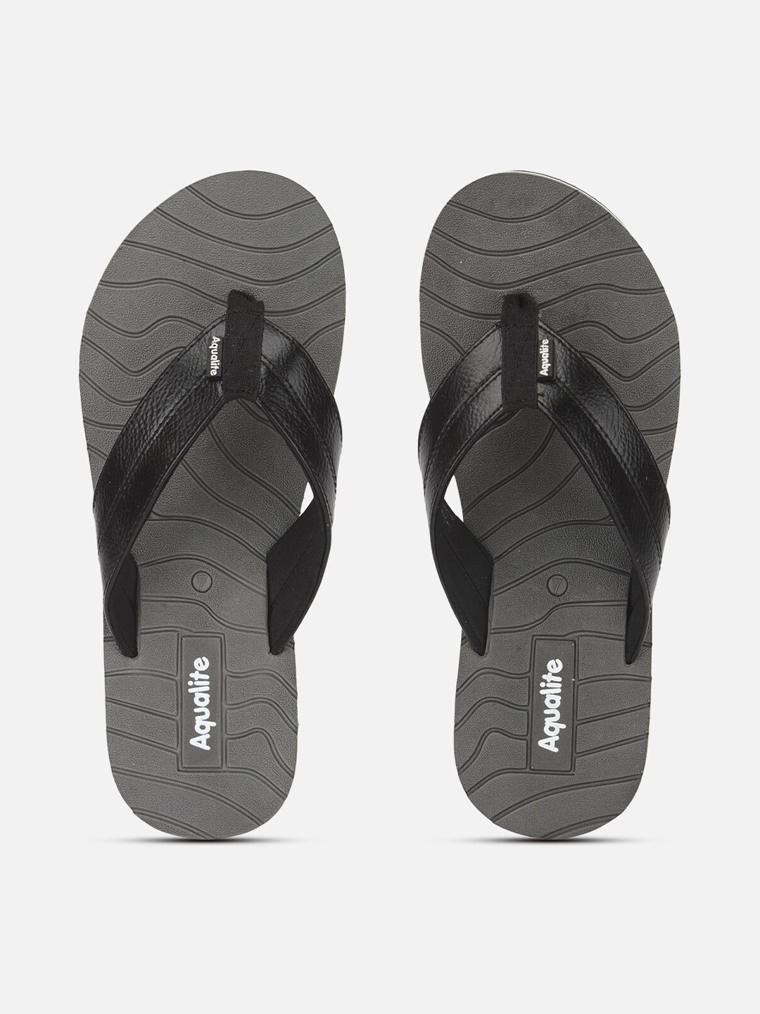 

Aqualite Men Grey Solid Synthetic Thong Flip-Flops