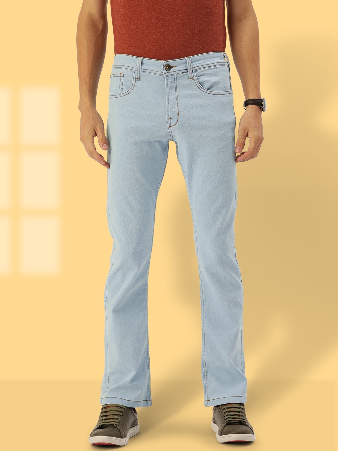 

IVOC Men Blue Bootcut Stretchable Jeans