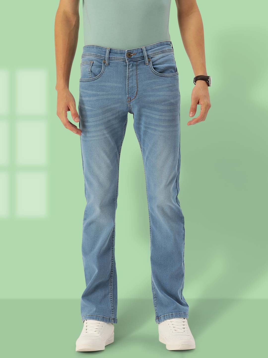 

IVOC Men Blue Bootcut Light Fade Stretchable Jeans
