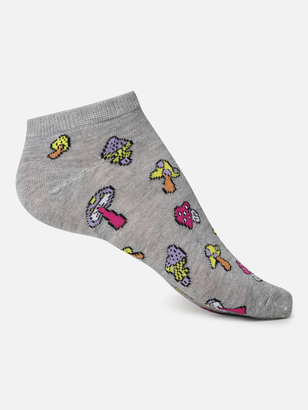 

FOREVER 21 Women Grey & Red Patterned Ankle-Length Socks