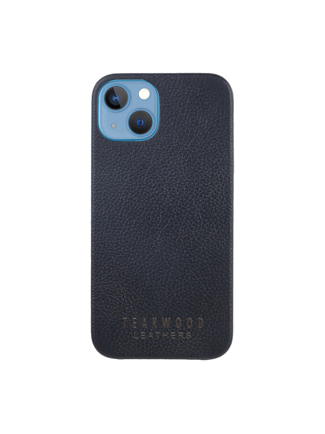 

Teakwood Leathers Black Solid Leather iPhone 13 Phone Cover