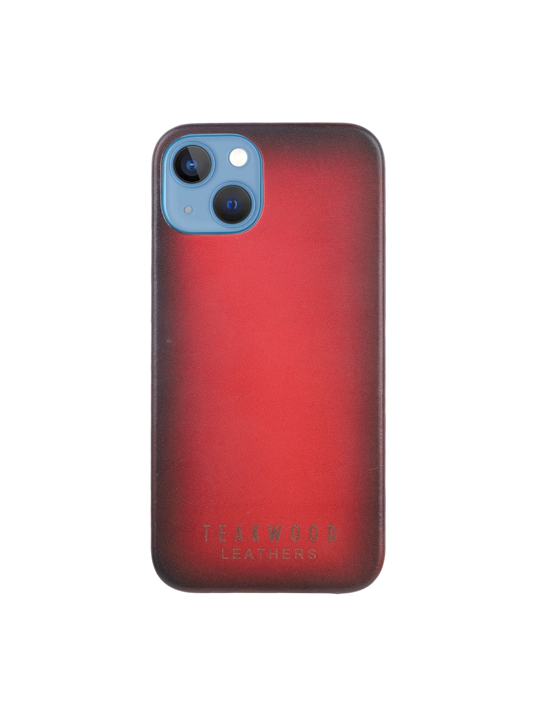 

Teakwood Leathers Red Solid Genuine Leather iPhone 13/12 Phone Back Case