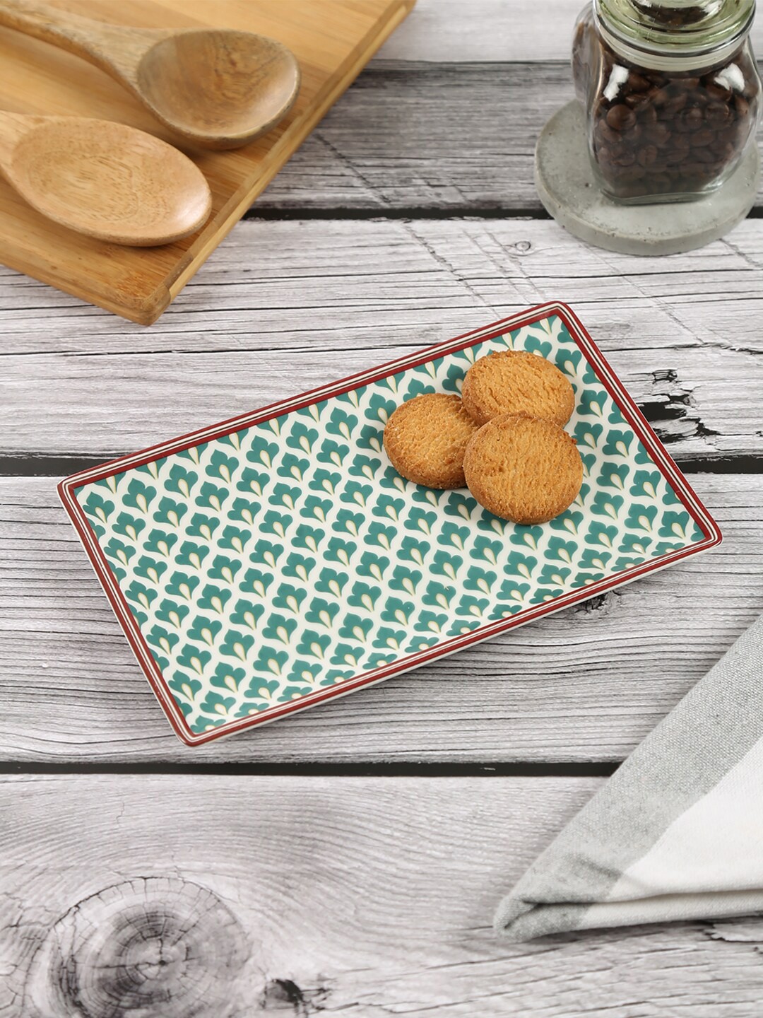 

India Circus by Krsnaa Mehta Teal Printed Porcelain Platter