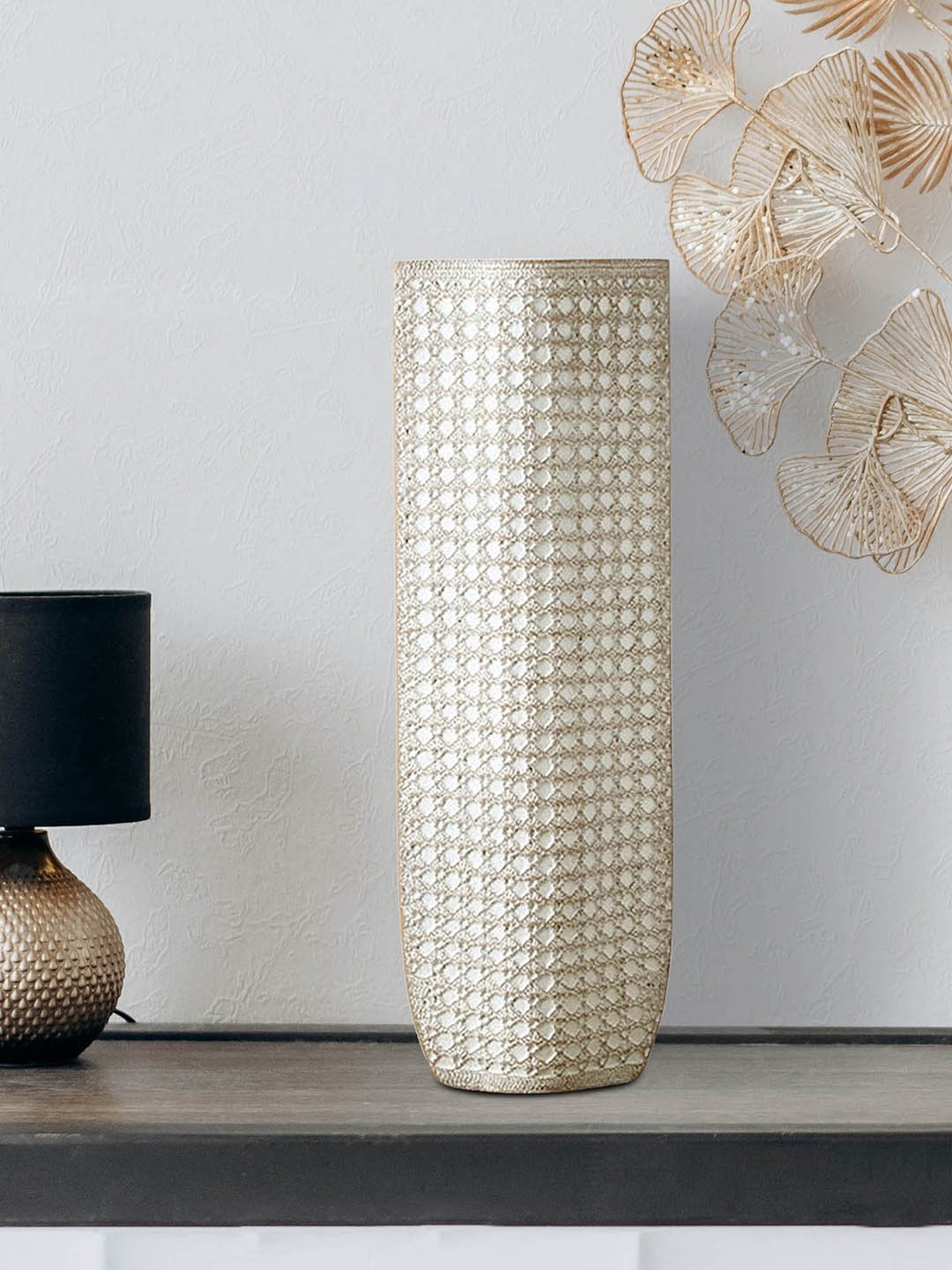 

HomeTown White Textured Tumblr Macrame Vases