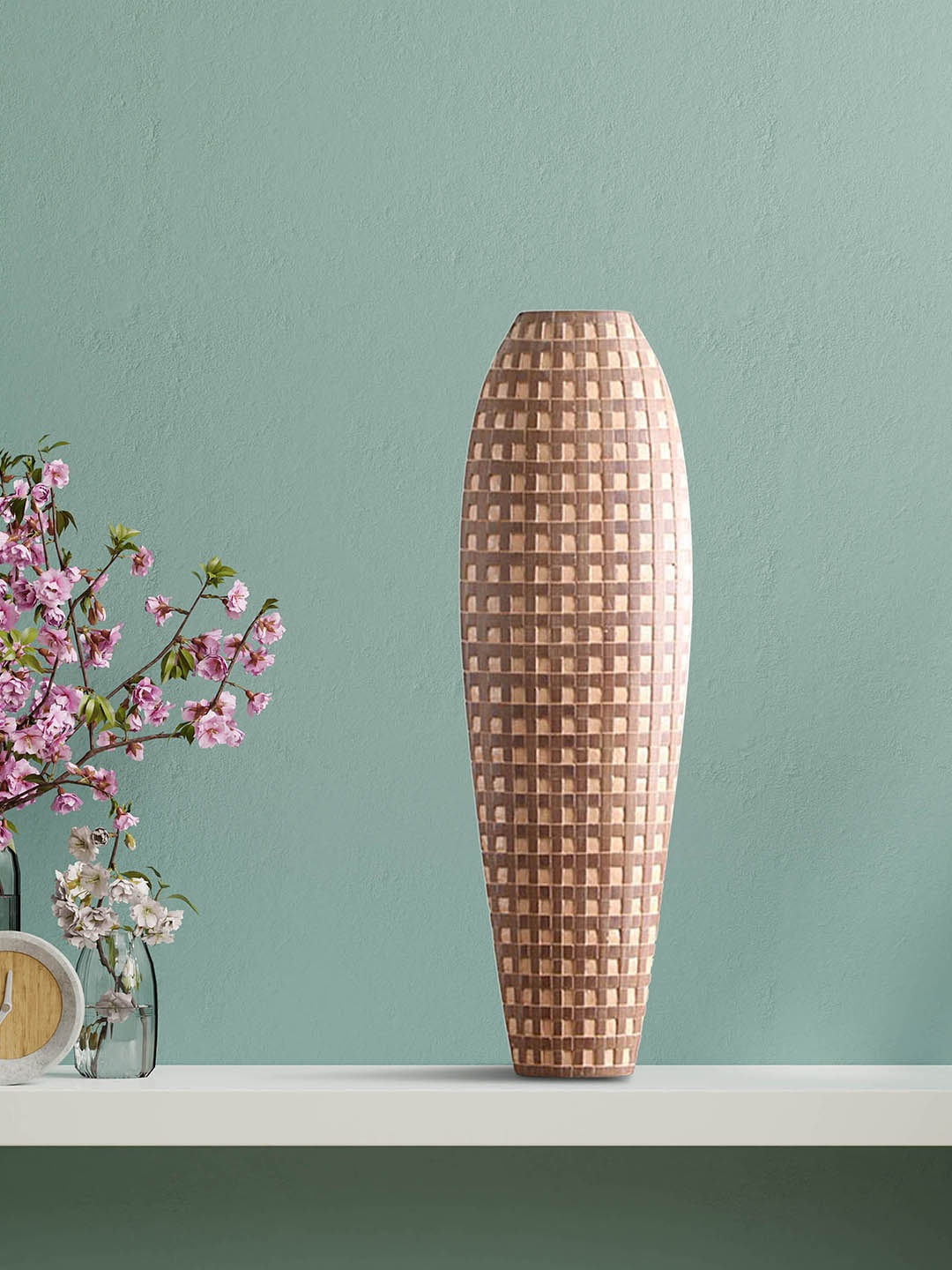 

HomeTown Brown Textured Polyresin Oval Vase
