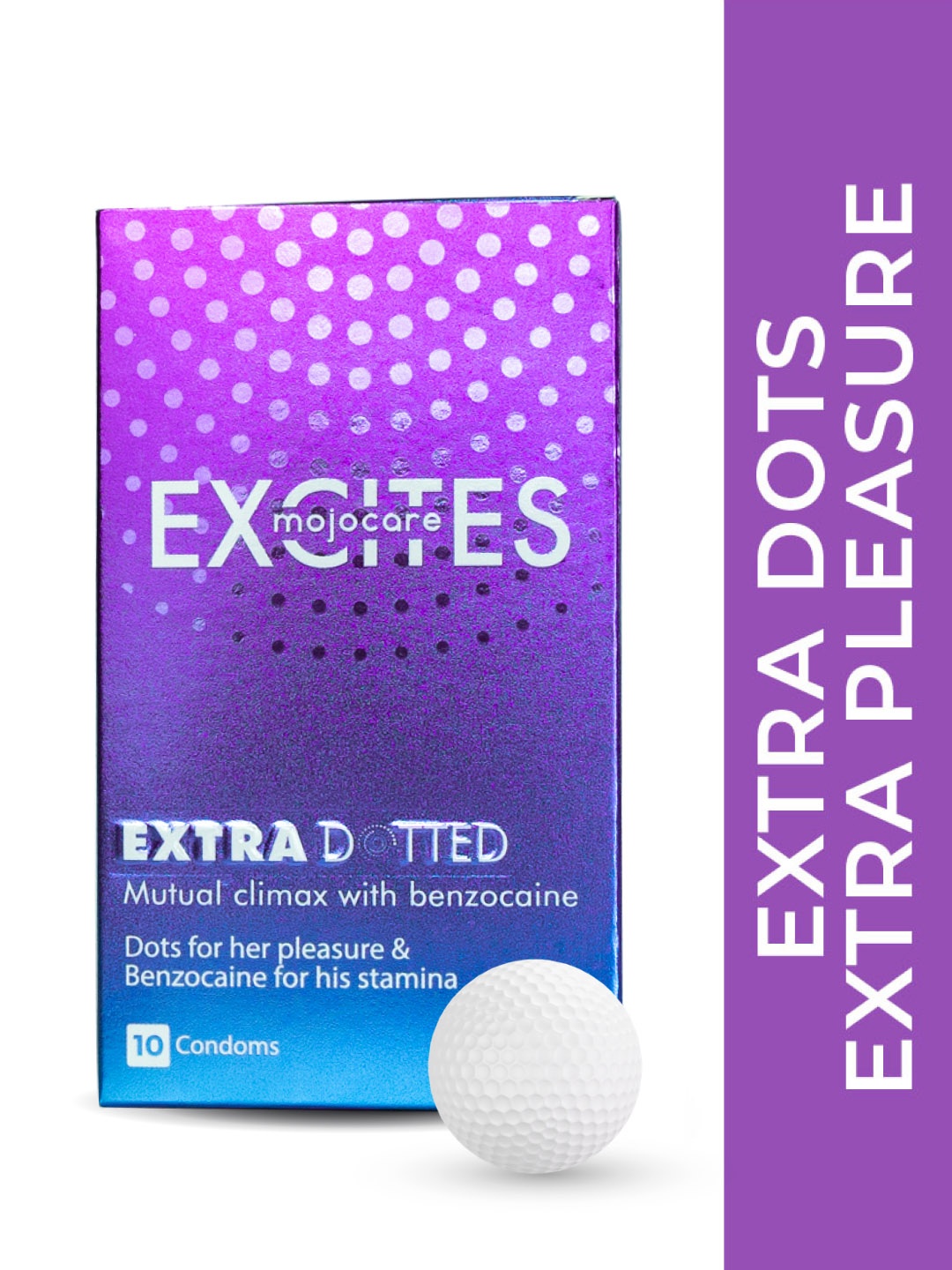 

Mojocare Men Excites Extra Dotted Condoms - 10 Pieces, Blue