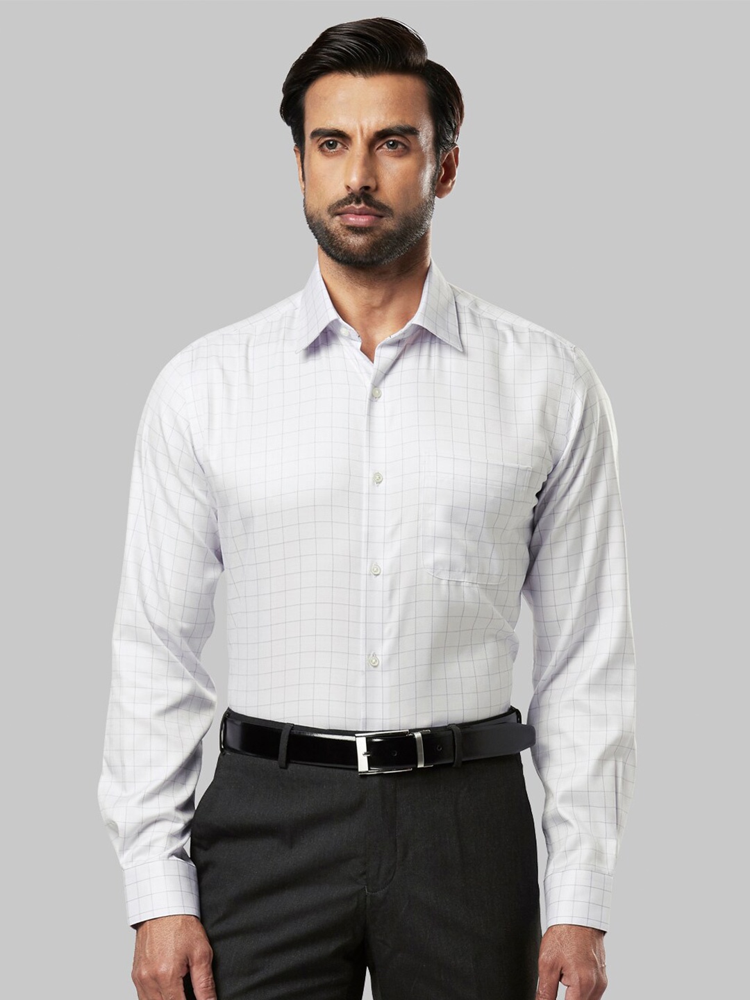 

Raymond Checked Cotton Formal Shirt, White