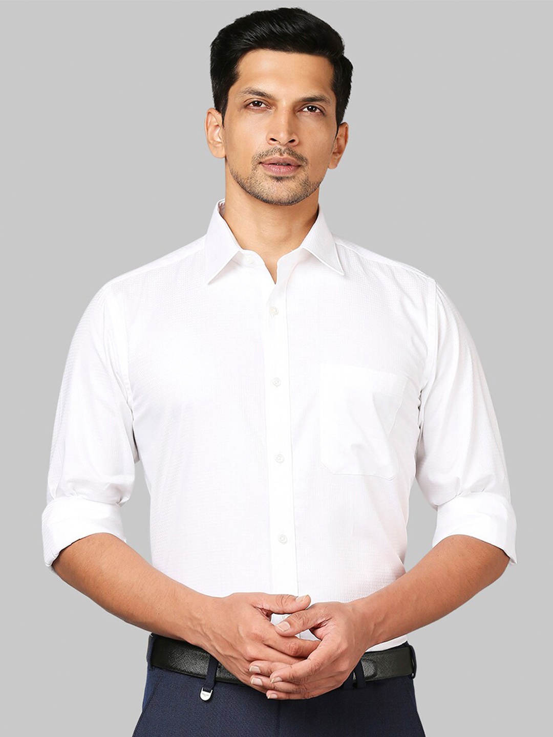 

Raymond Men White Solid Cotton Shirts