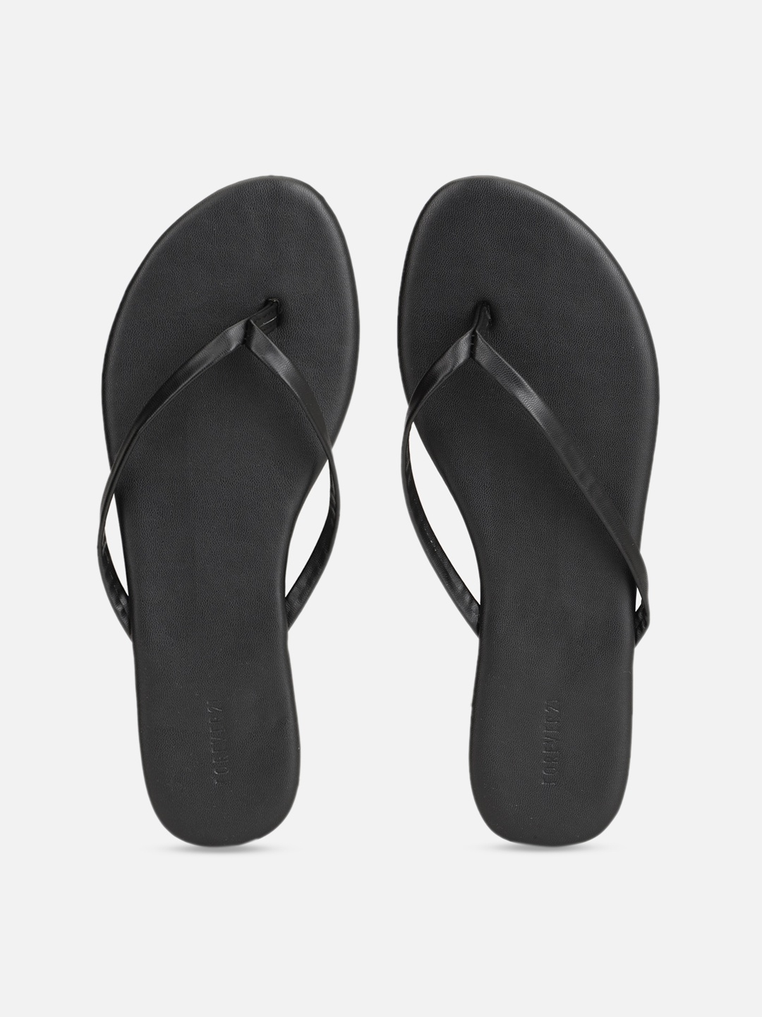 

FOREVER 21 Women Black T-Strap Flats