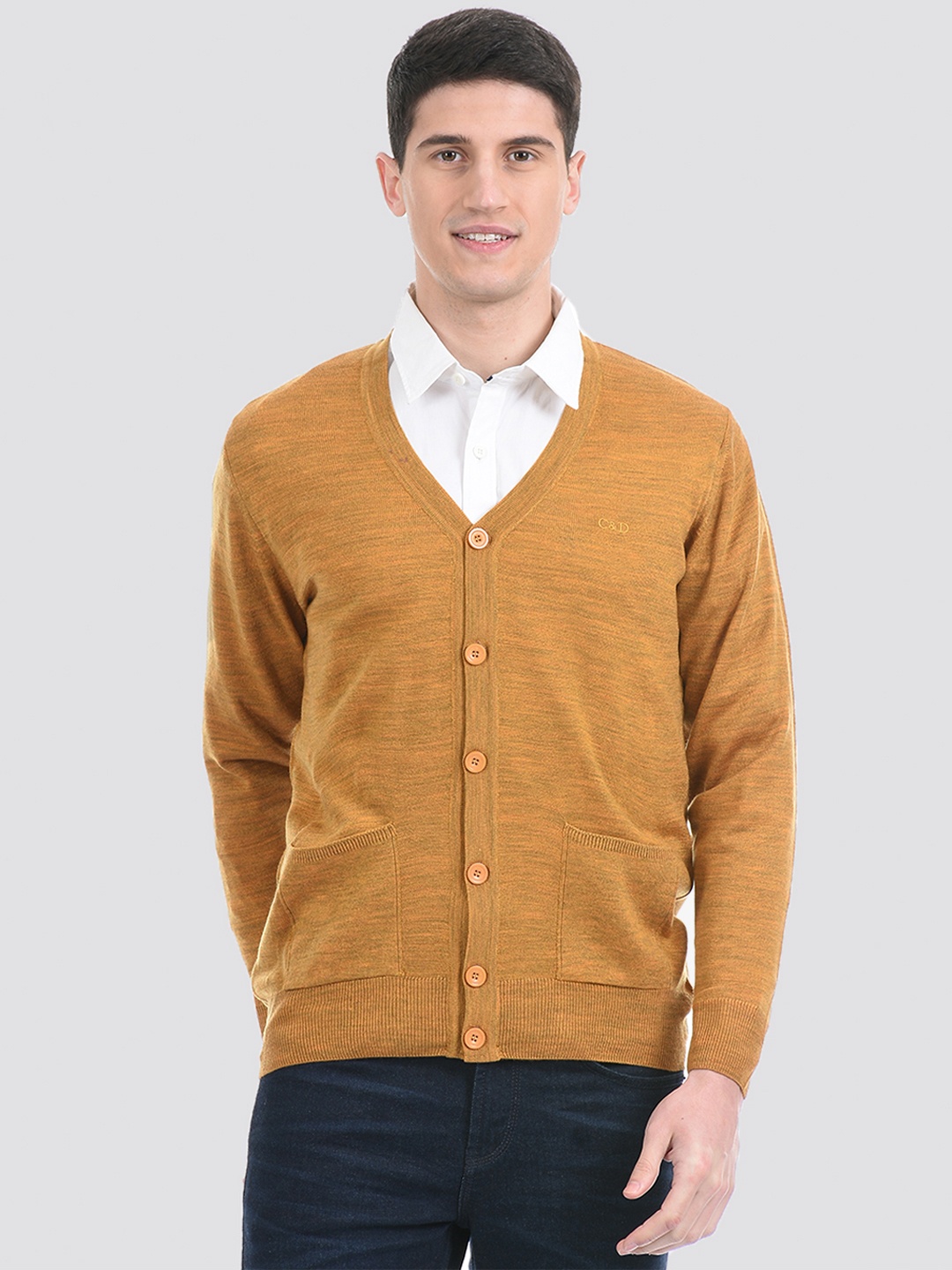 

Cloak & Decker by Monte Carlo Men Yellow Cardigan