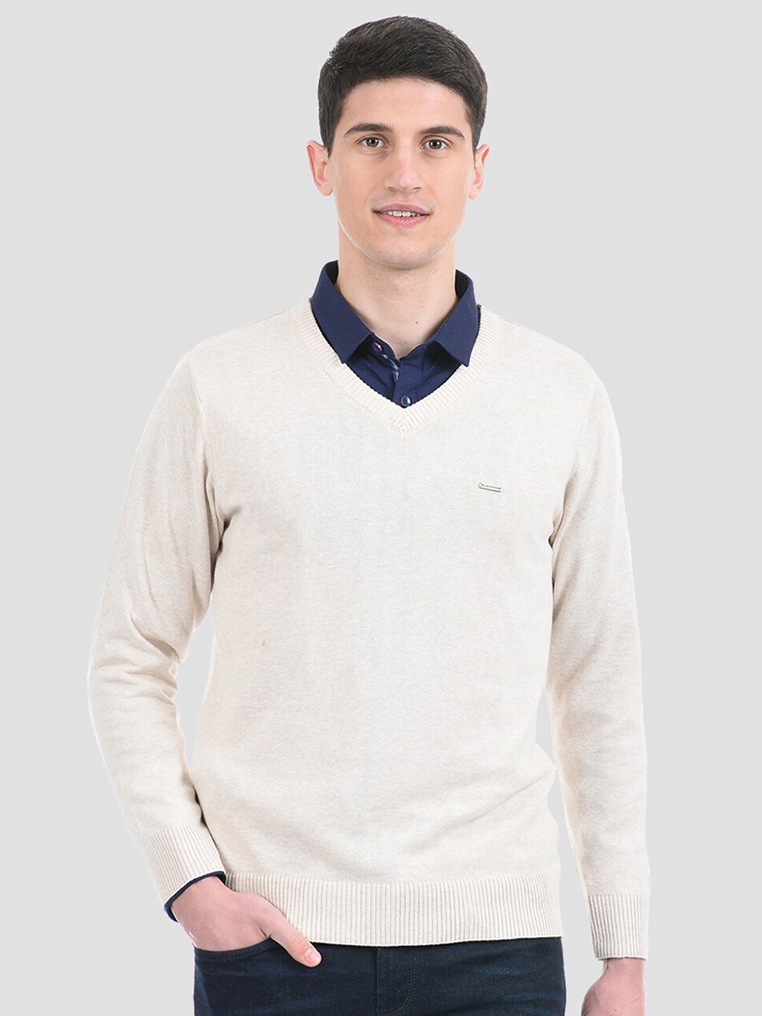 

Cloak & Decker by Monte Carlo Men Cream-Coloured Pullover