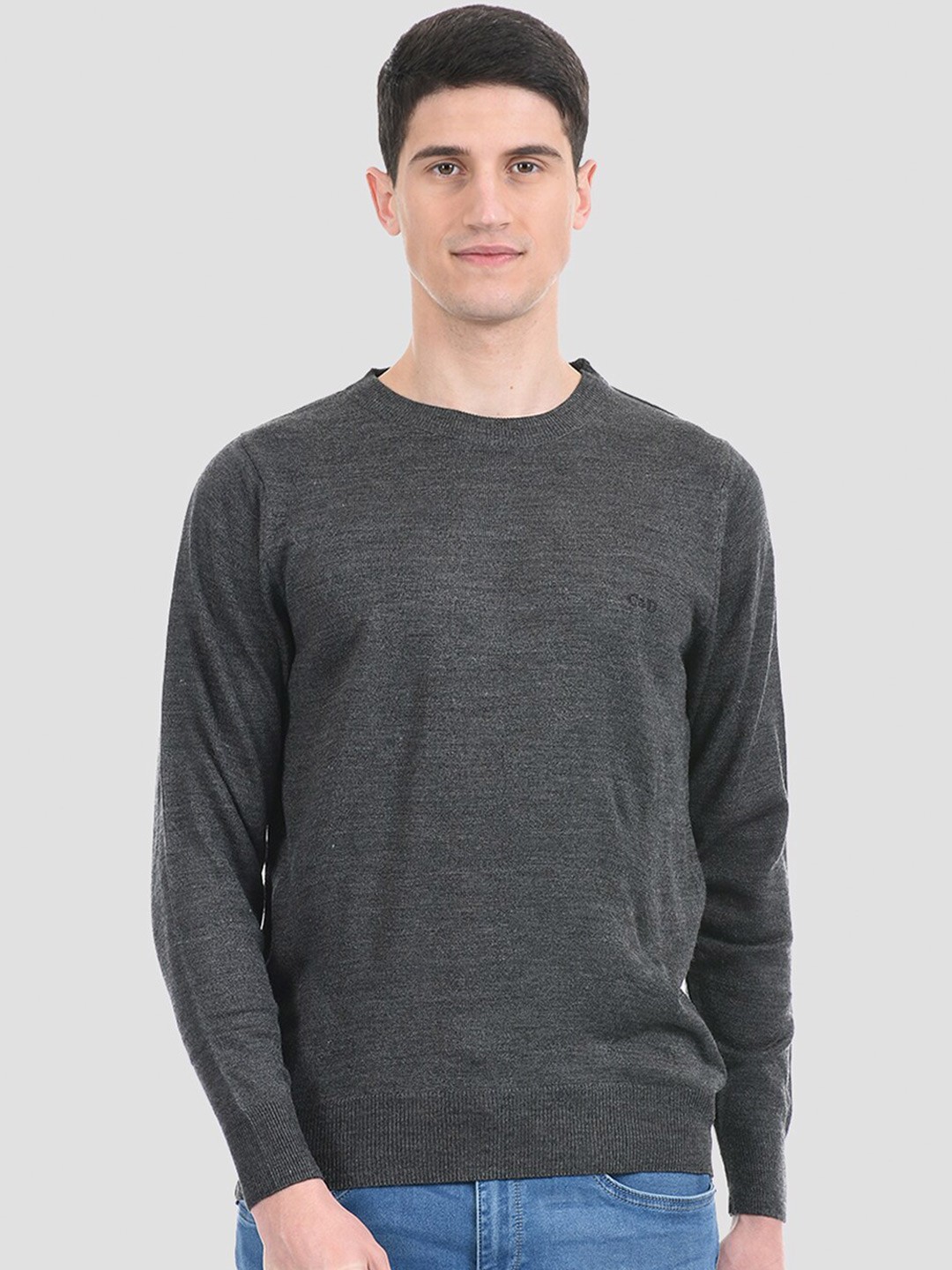

Cloak & Decker by Monte Carlo Men Grey Melange Round Neck Pullover