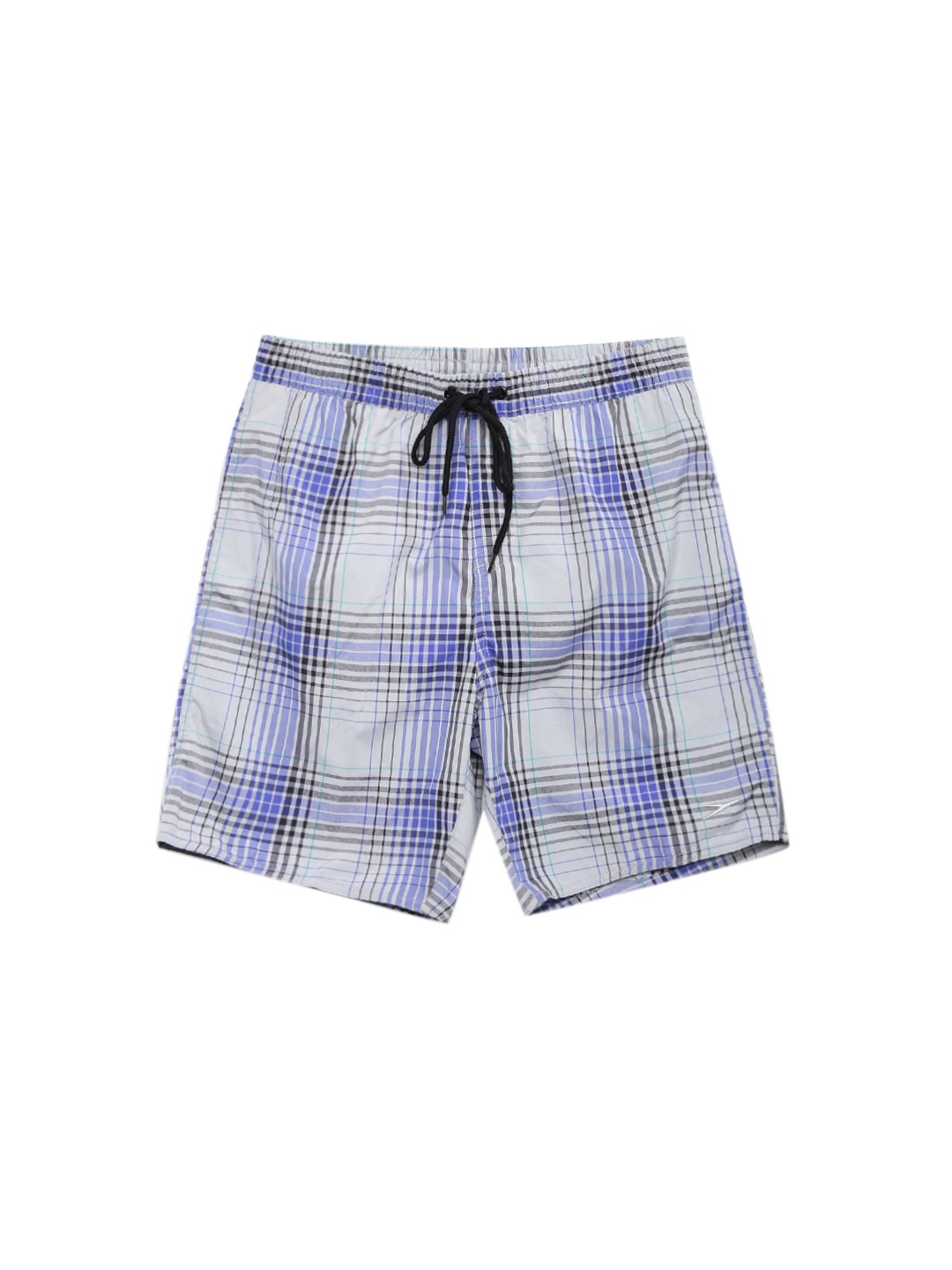 

Speedo Men Grey & Blue Yarn Dyed Checked Water Shorts