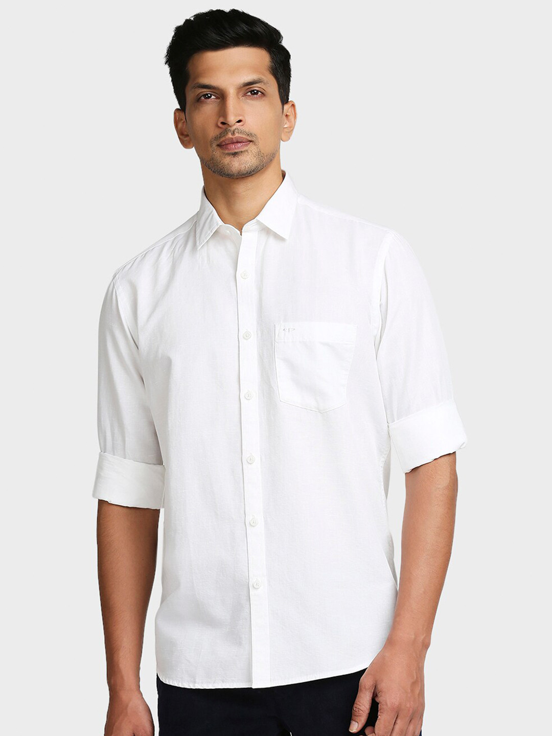 

ColorPlus Men White Tailored Fit Casual Shirt
