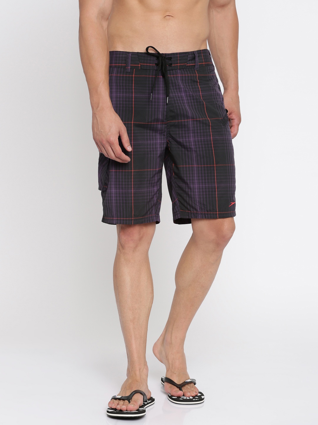 

Speedo Black & Purple Checked Swim Shorts 8080988192