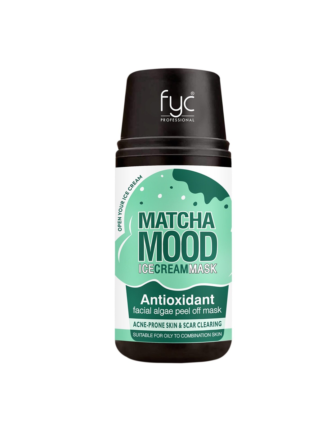 

FYC Professional Matcha Mood Antioxidant Ice Cream Peel-Off Mask with Aloevera - 200 ml, Green