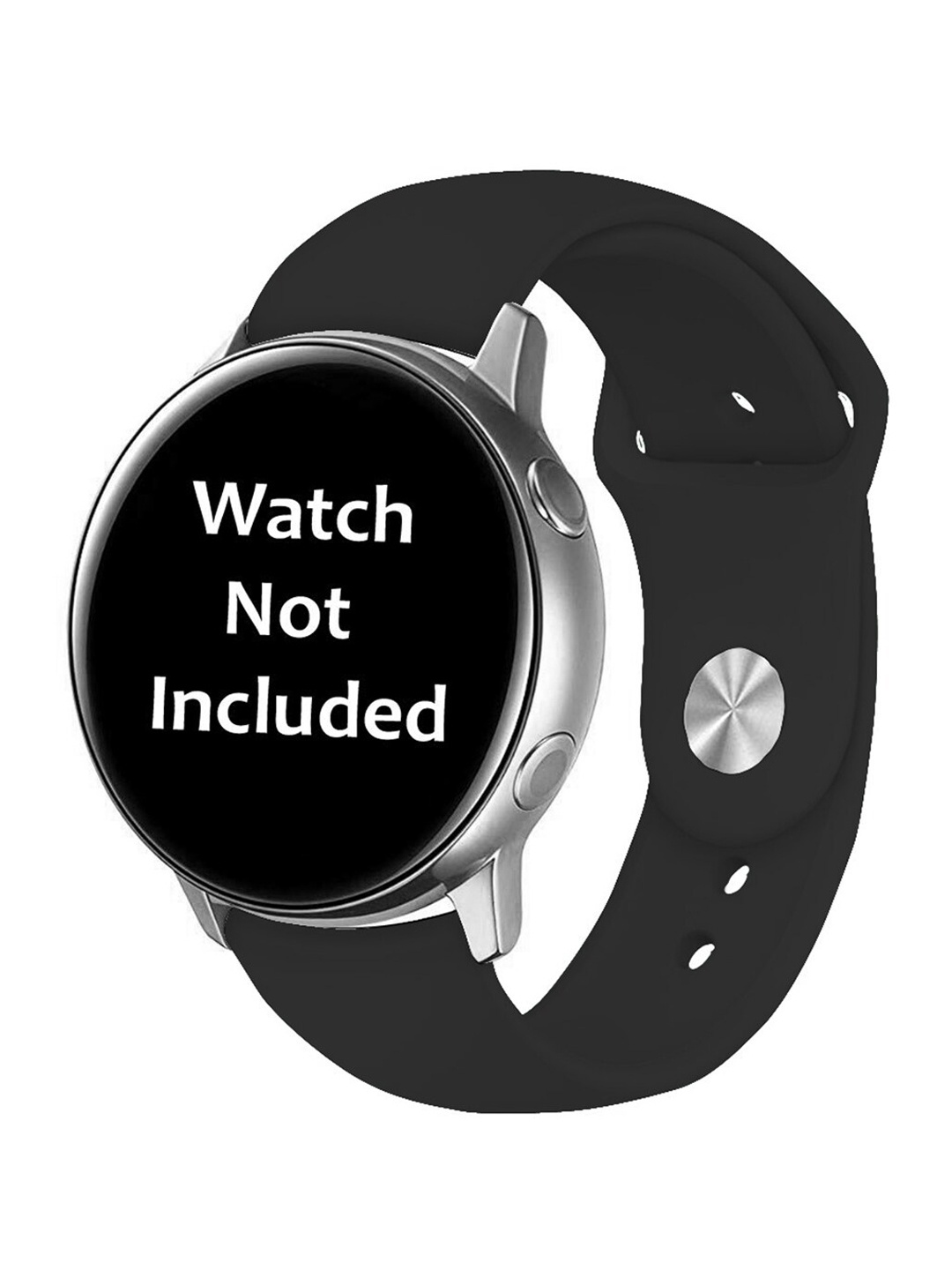 

MUTAQINOTI Black Solid Soft Silicone Smartwatch 20 MM Strap