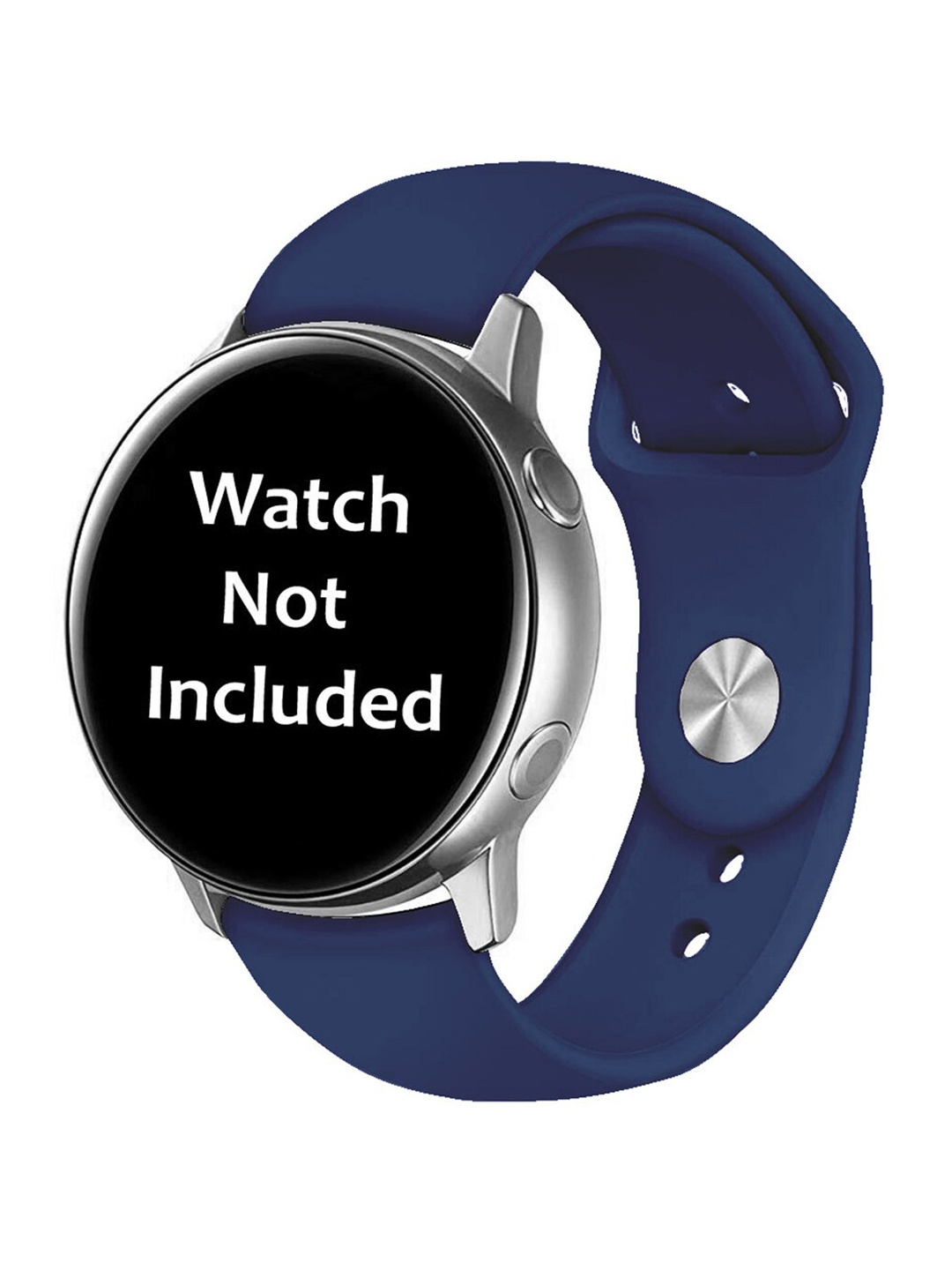 

MUTAQINOTI Unisex Navy Blue Solid Silicone Smartwatch Strap