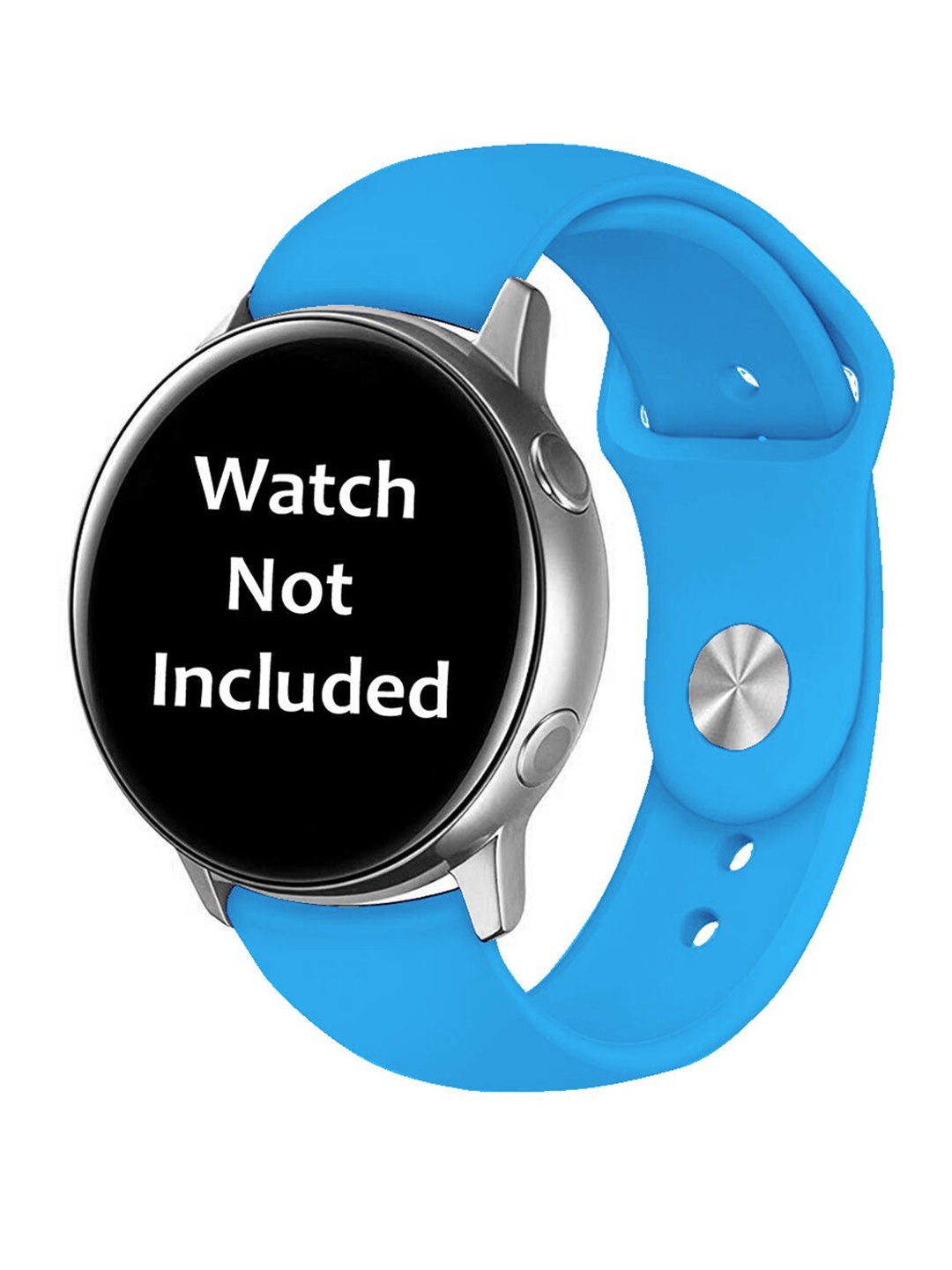 MUTAQINOTI Turquoise Blue Solid Smartwatch Strap