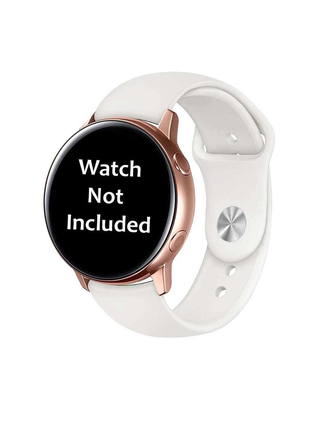 

MUTAQINOTI White Solid Silicone SmartWatch Straps