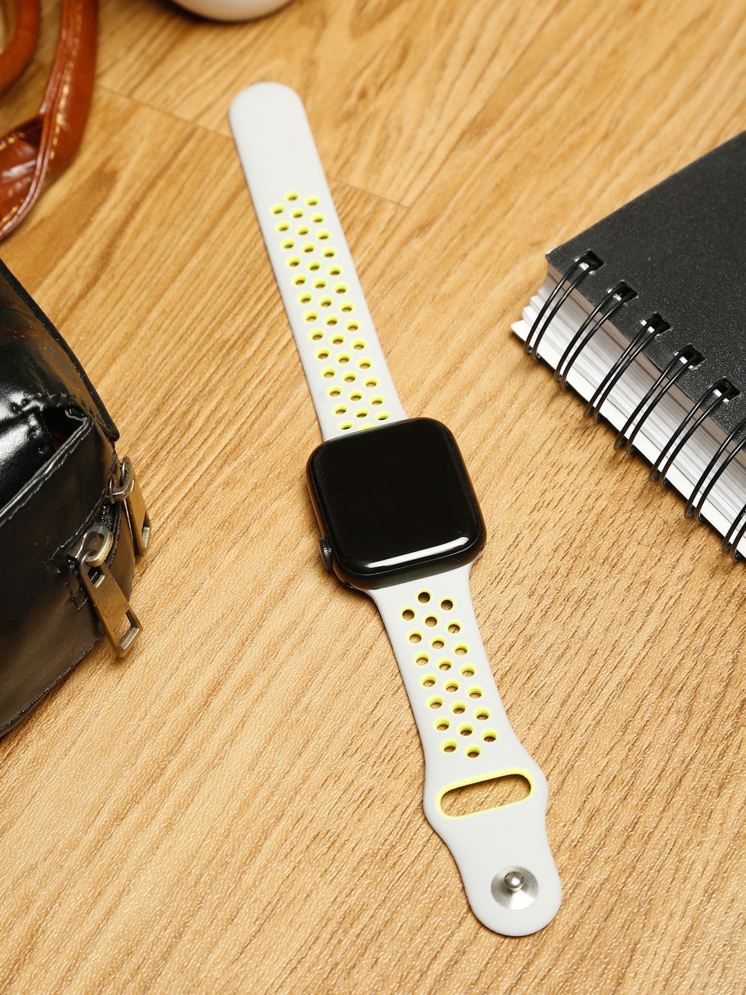 

MUTAQINOTI White & Yellow 22 mm Soft Silicone Straps for Smartwatch